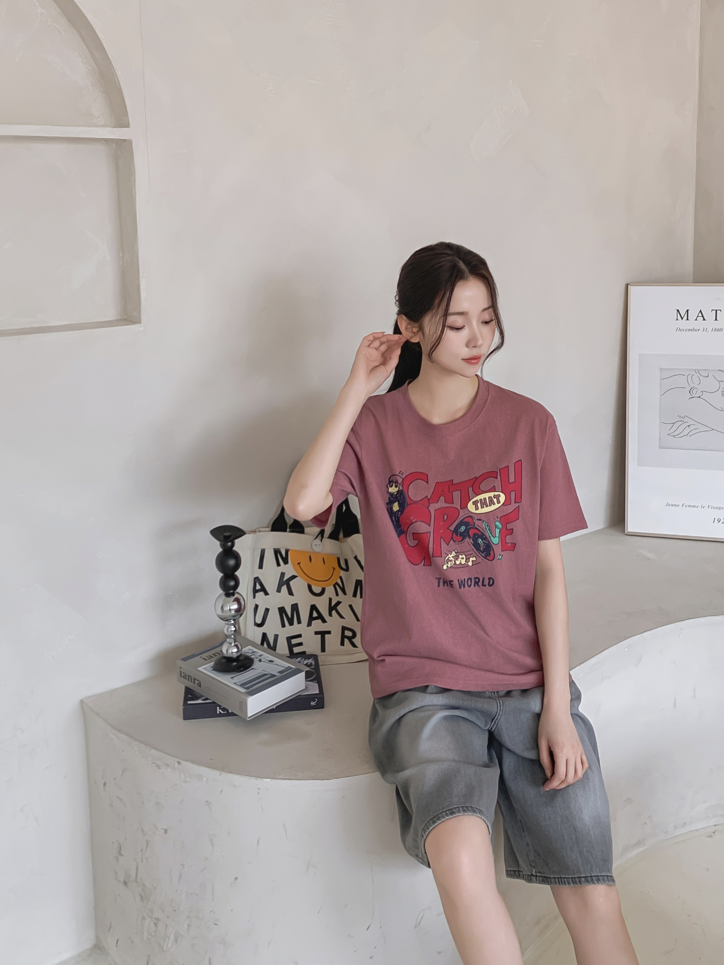 コットンラウンドネックベーシック半袖ロゴTシャツ | 詳細画像9
