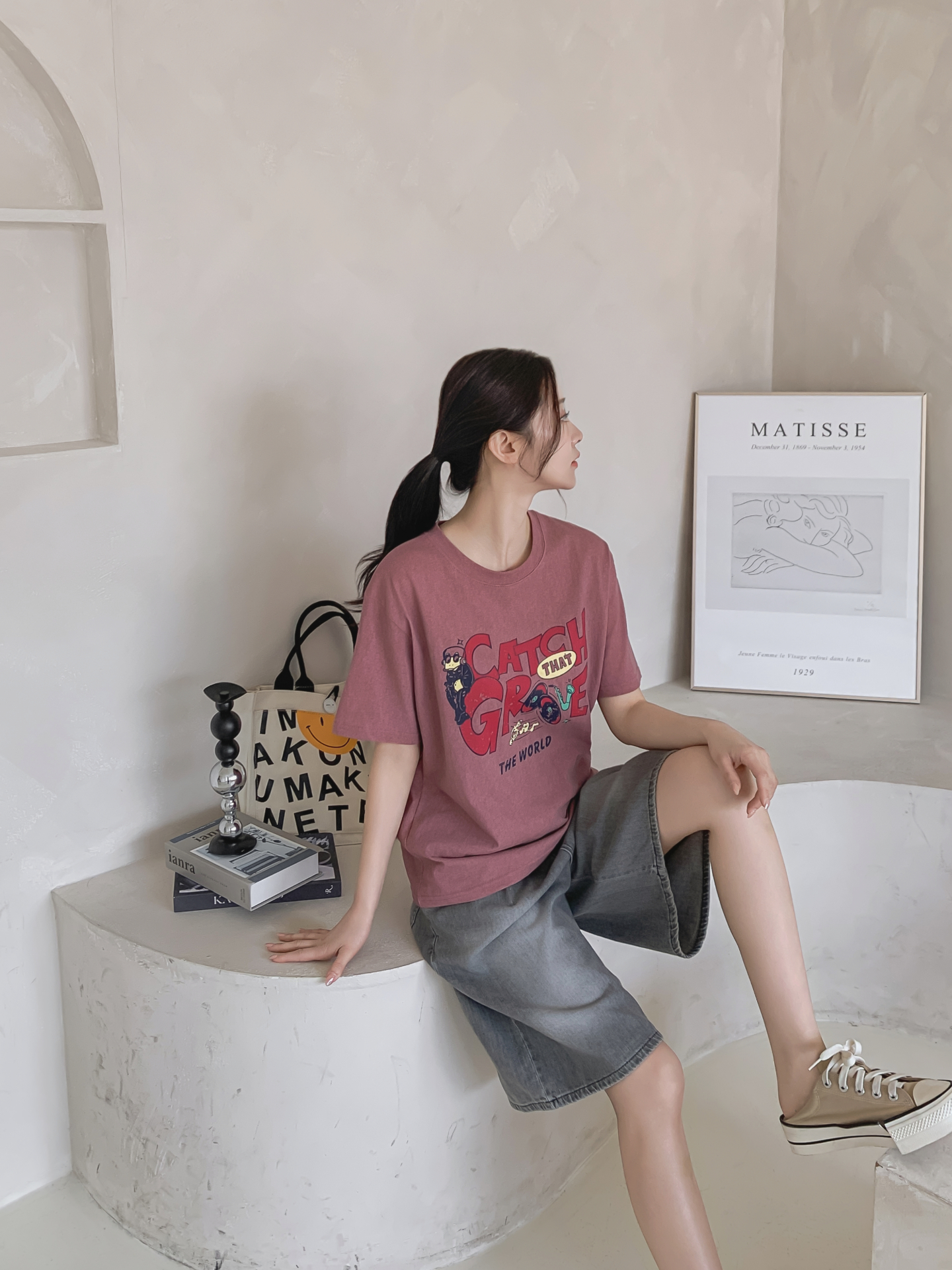 コットンラウンドネックベーシック半袖ロゴTシャツ | 詳細画像10