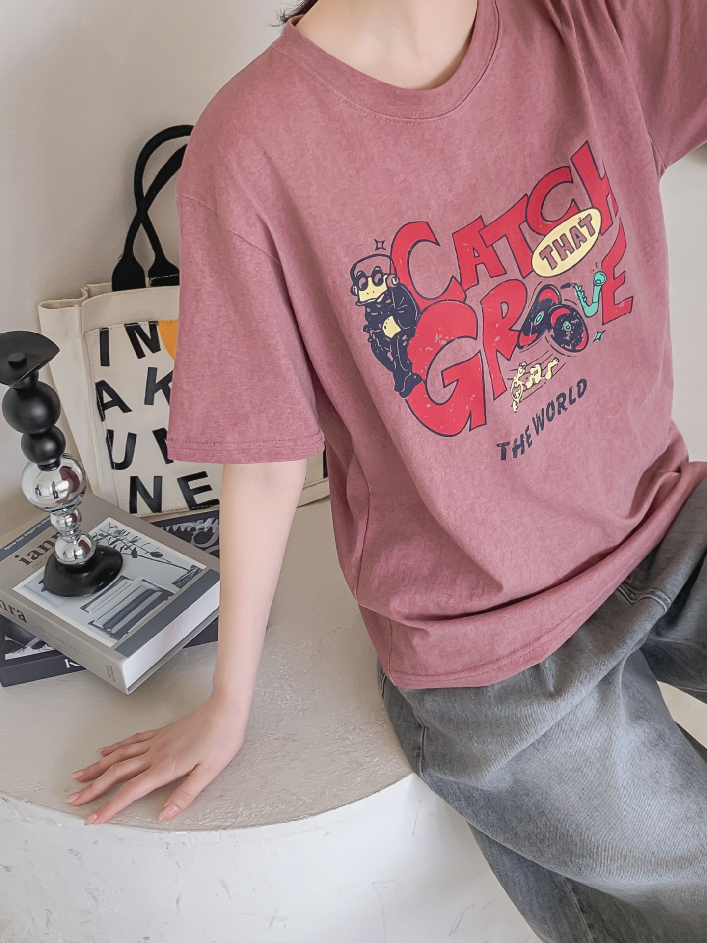 コットンラウンドネックベーシック半袖ロゴTシャツ | 詳細画像11