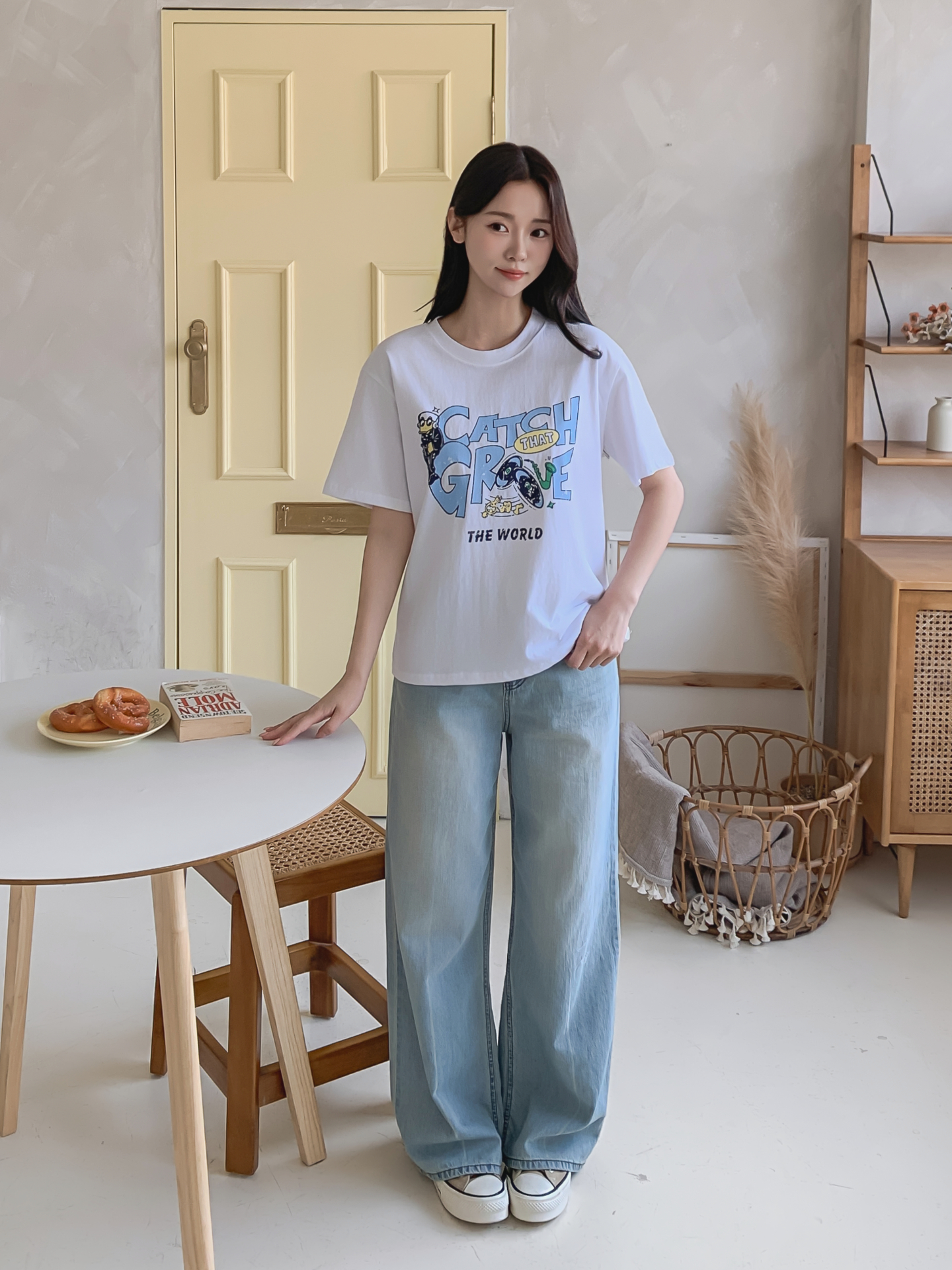 コットンラウンドネックベーシック半袖ロゴTシャツ | 詳細画像15