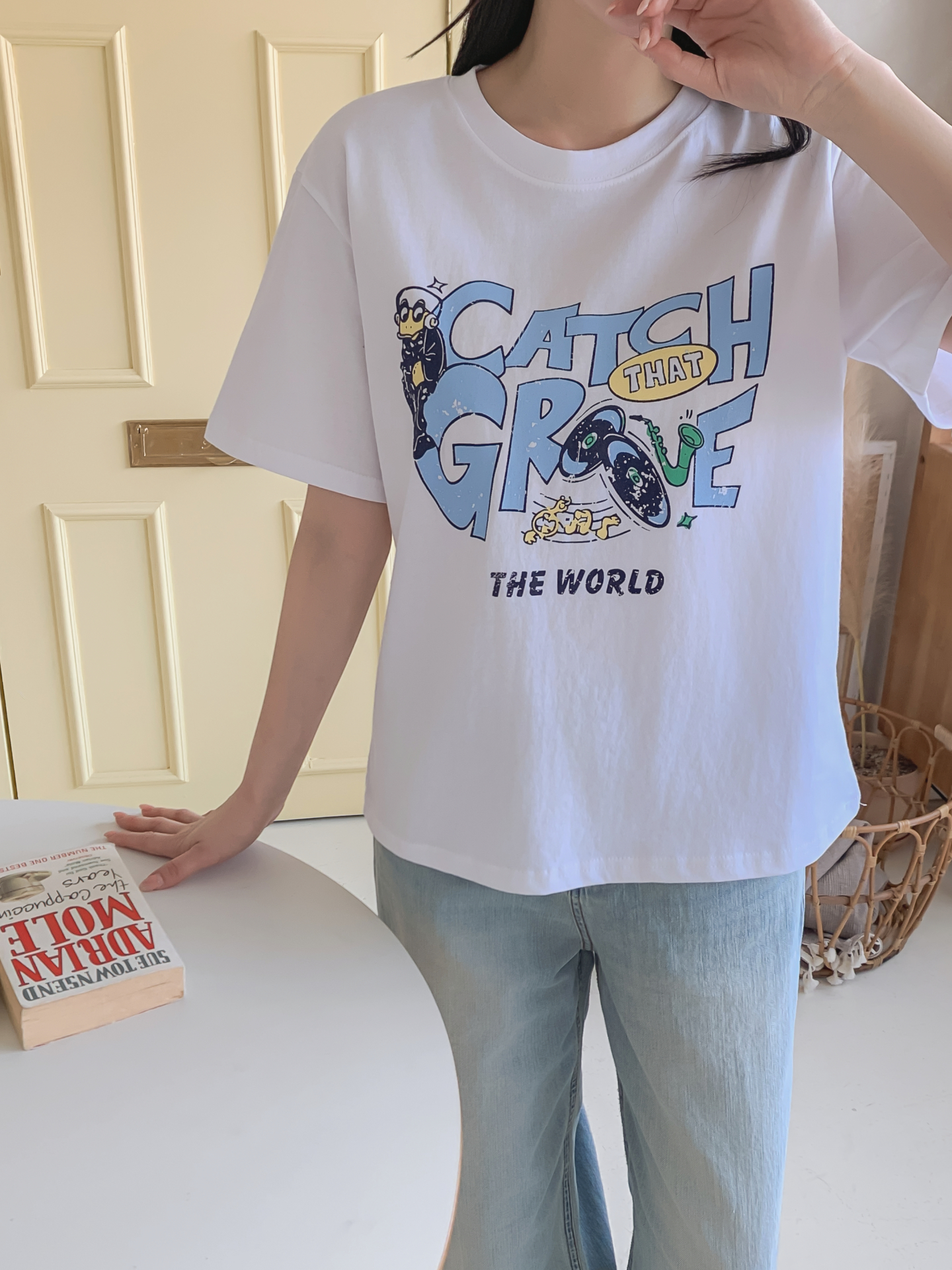 コットンラウンドネックベーシック半袖ロゴTシャツ | 詳細画像17