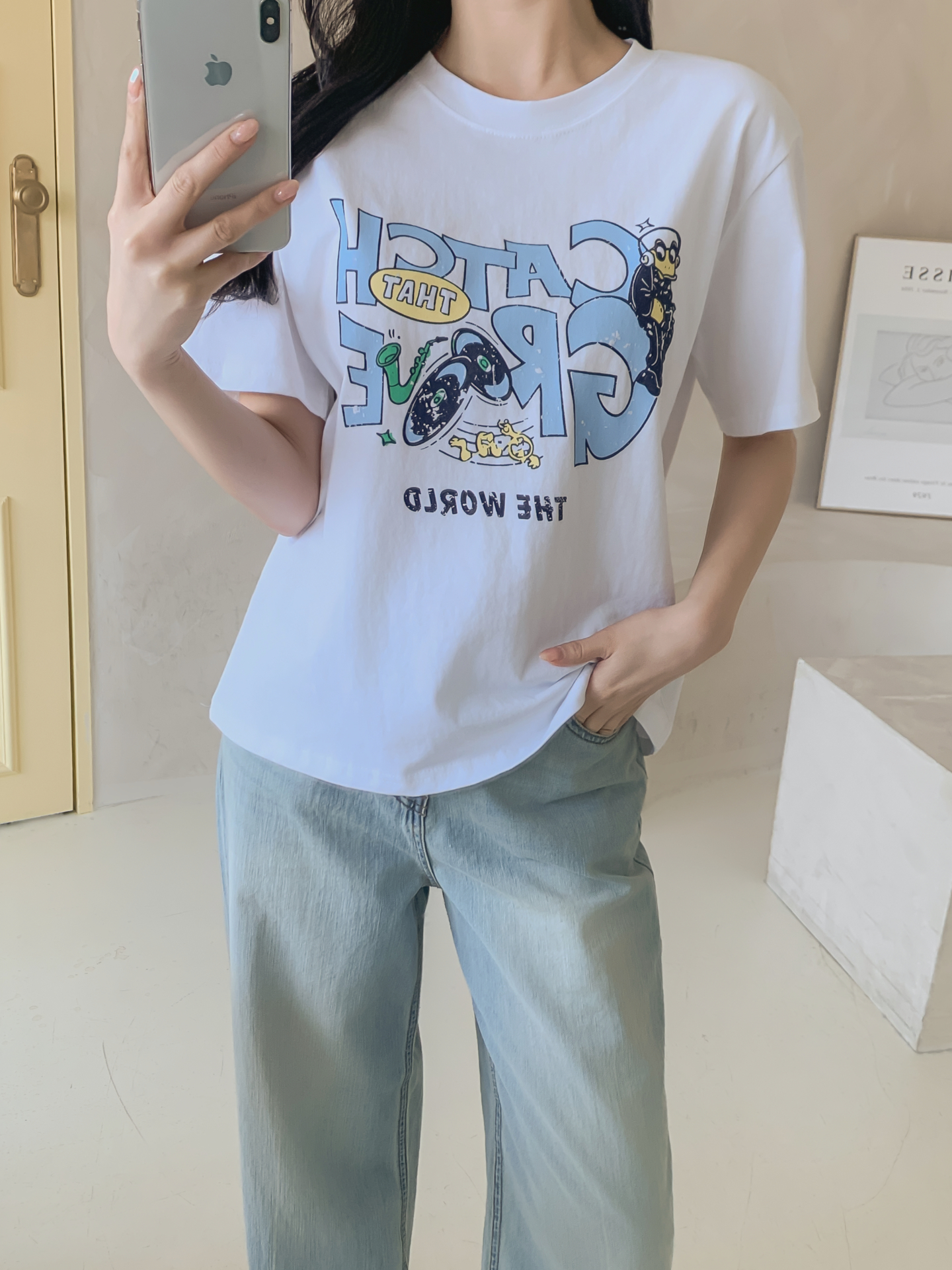 コットンラウンドネックベーシック半袖ロゴTシャツ | 詳細画像26