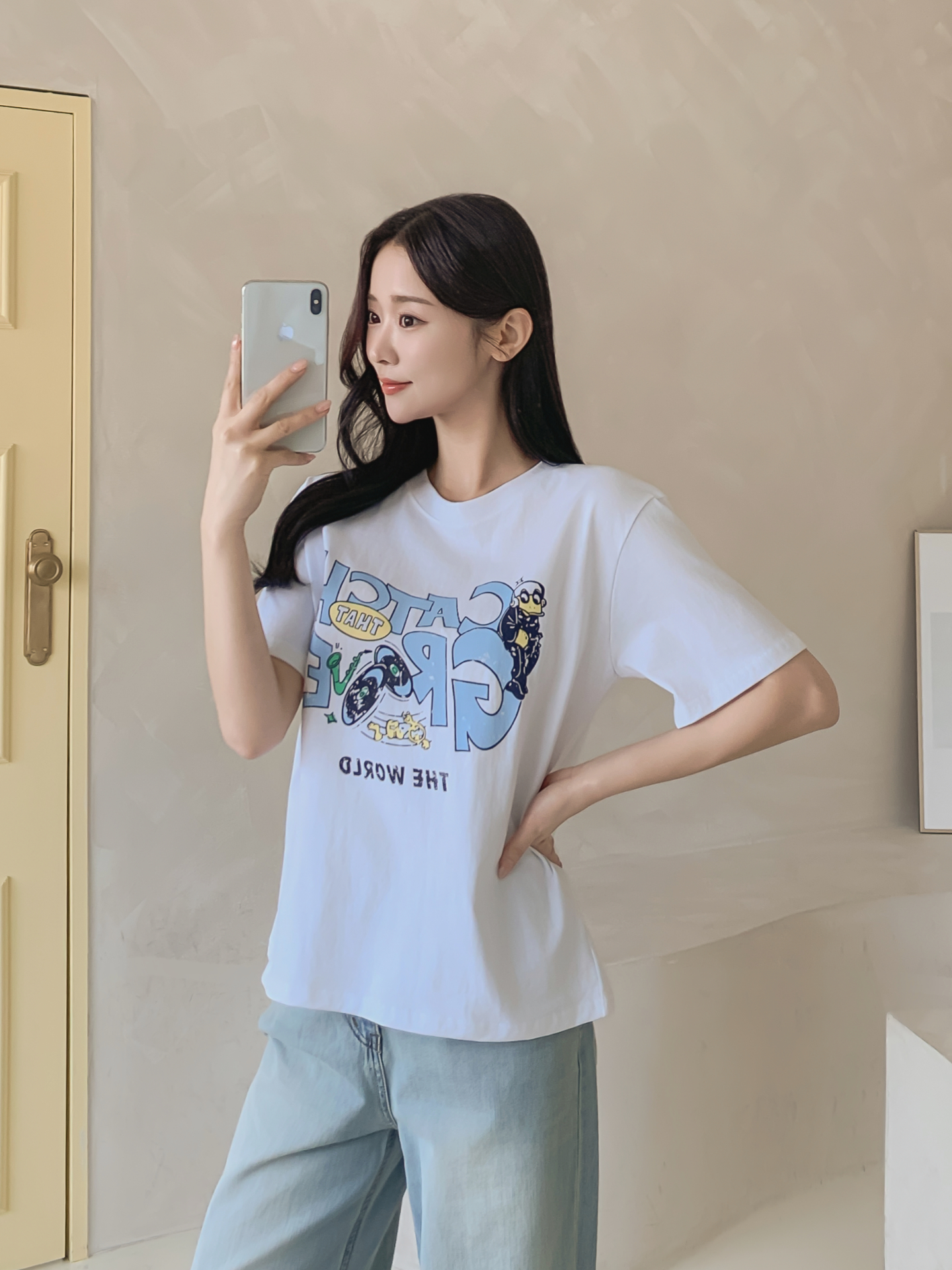 コットンラウンドネックベーシック半袖ロゴTシャツ | 詳細画像27