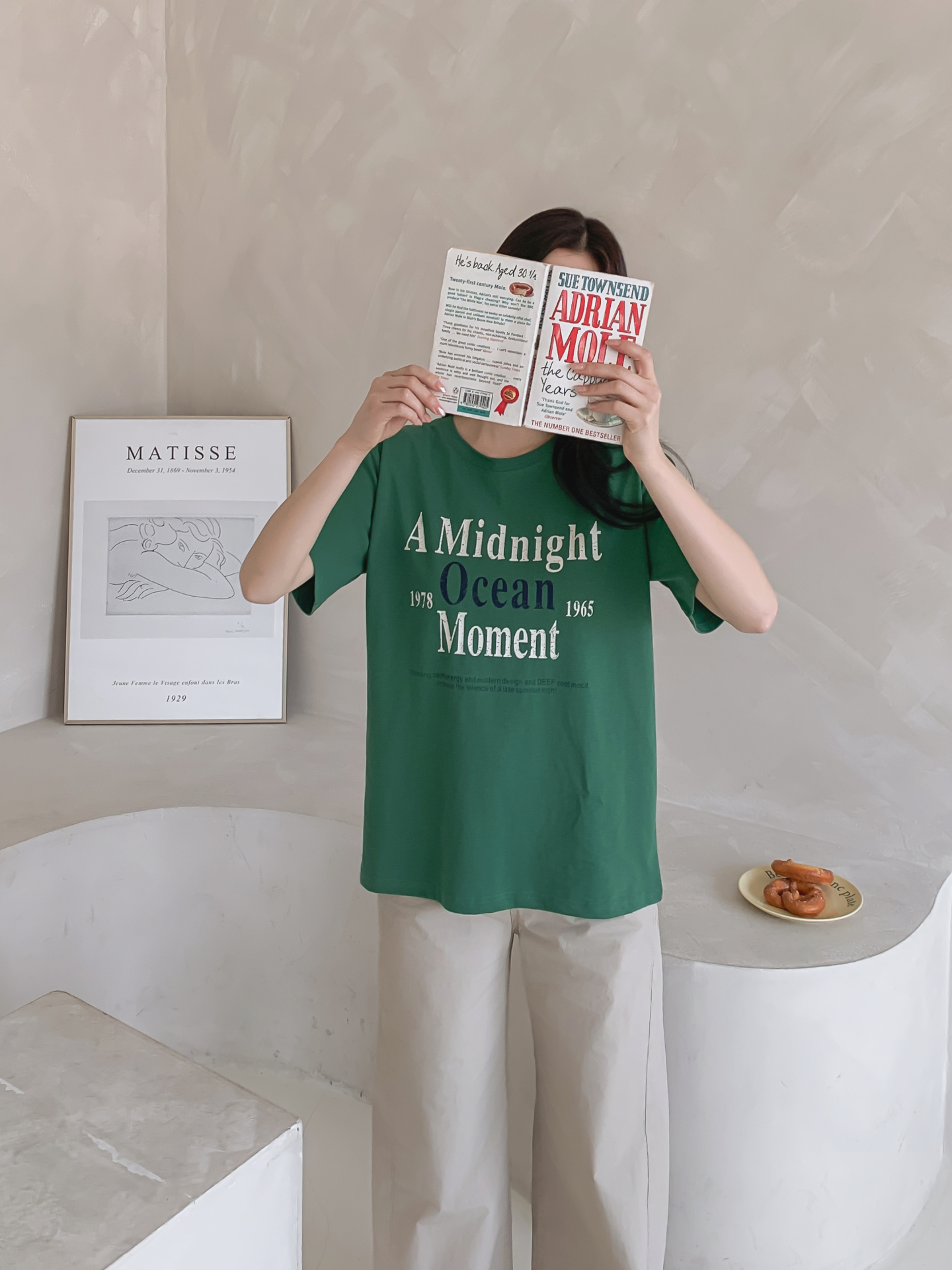 コットンラウンドネックベーシックルーズ半袖ロゴTシャツ | 詳細画像12