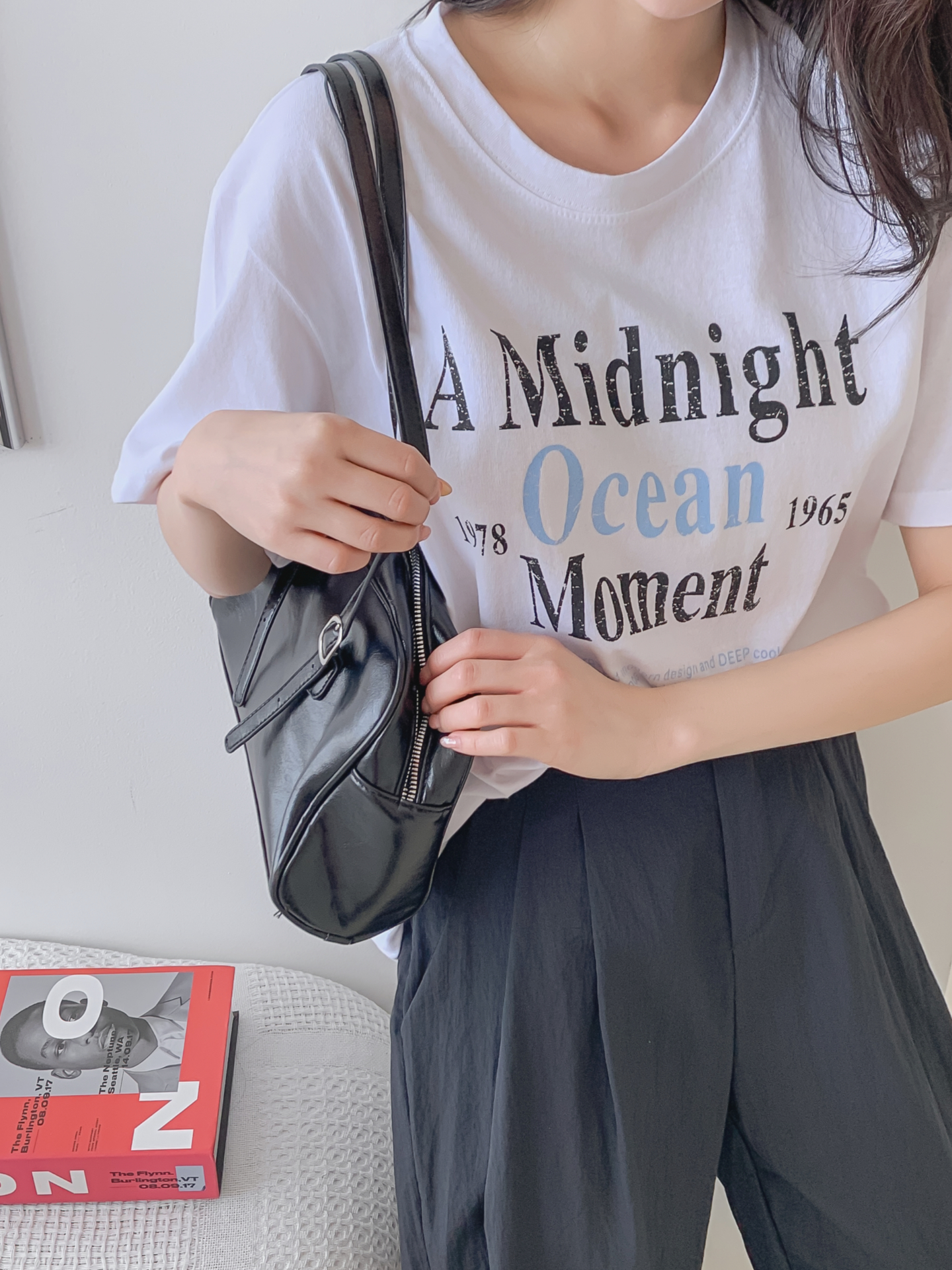 コットンラウンドネックベーシックルーズ半袖ロゴTシャツ | 詳細画像27