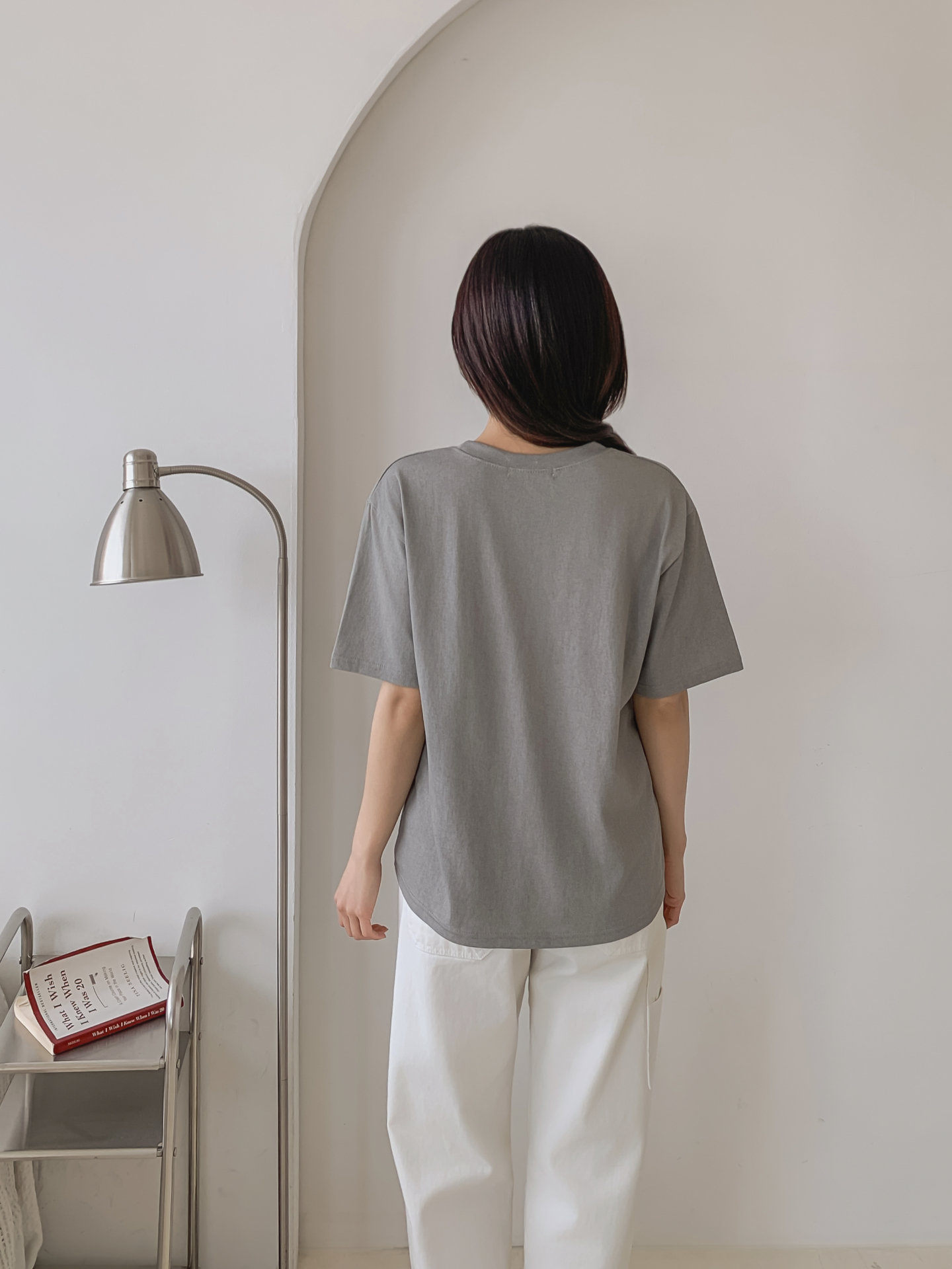 コットンラウンドネックベーシック半袖ロゴTシャツ | 詳細画像5
