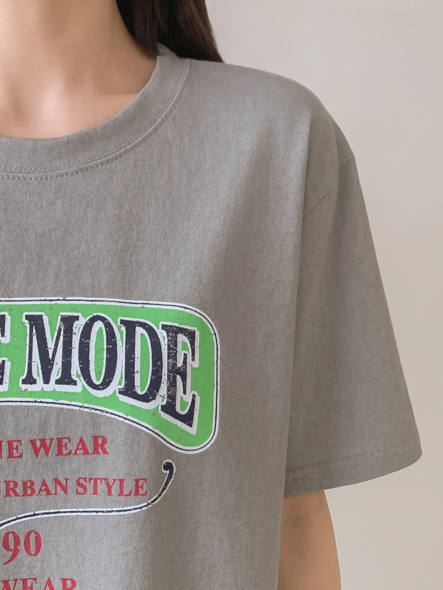 コットンラウンドネックベーシック半袖ロゴTシャツ | 詳細画像6