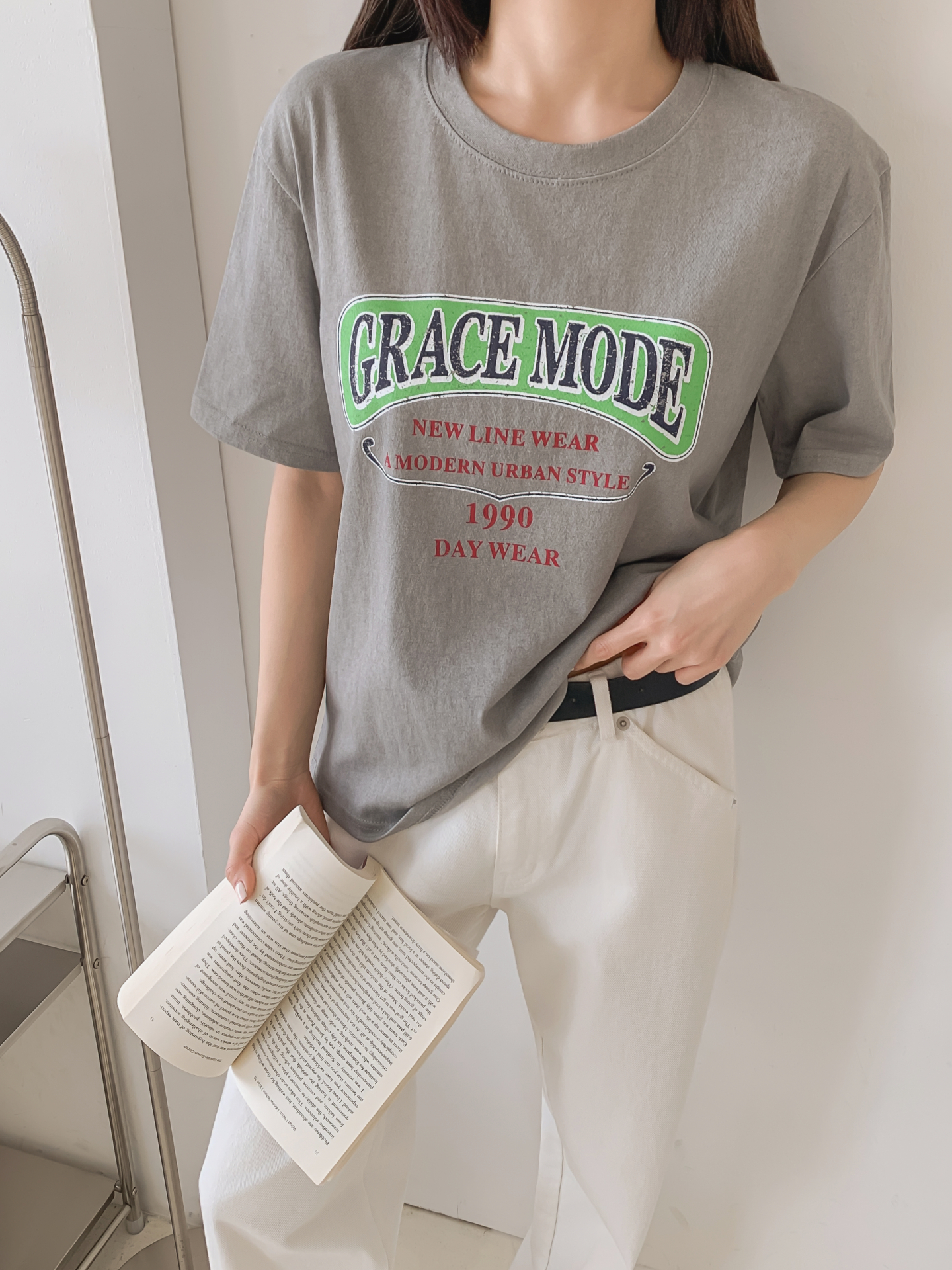 コットンラウンドネックベーシック半袖ロゴTシャツ | 詳細画像9