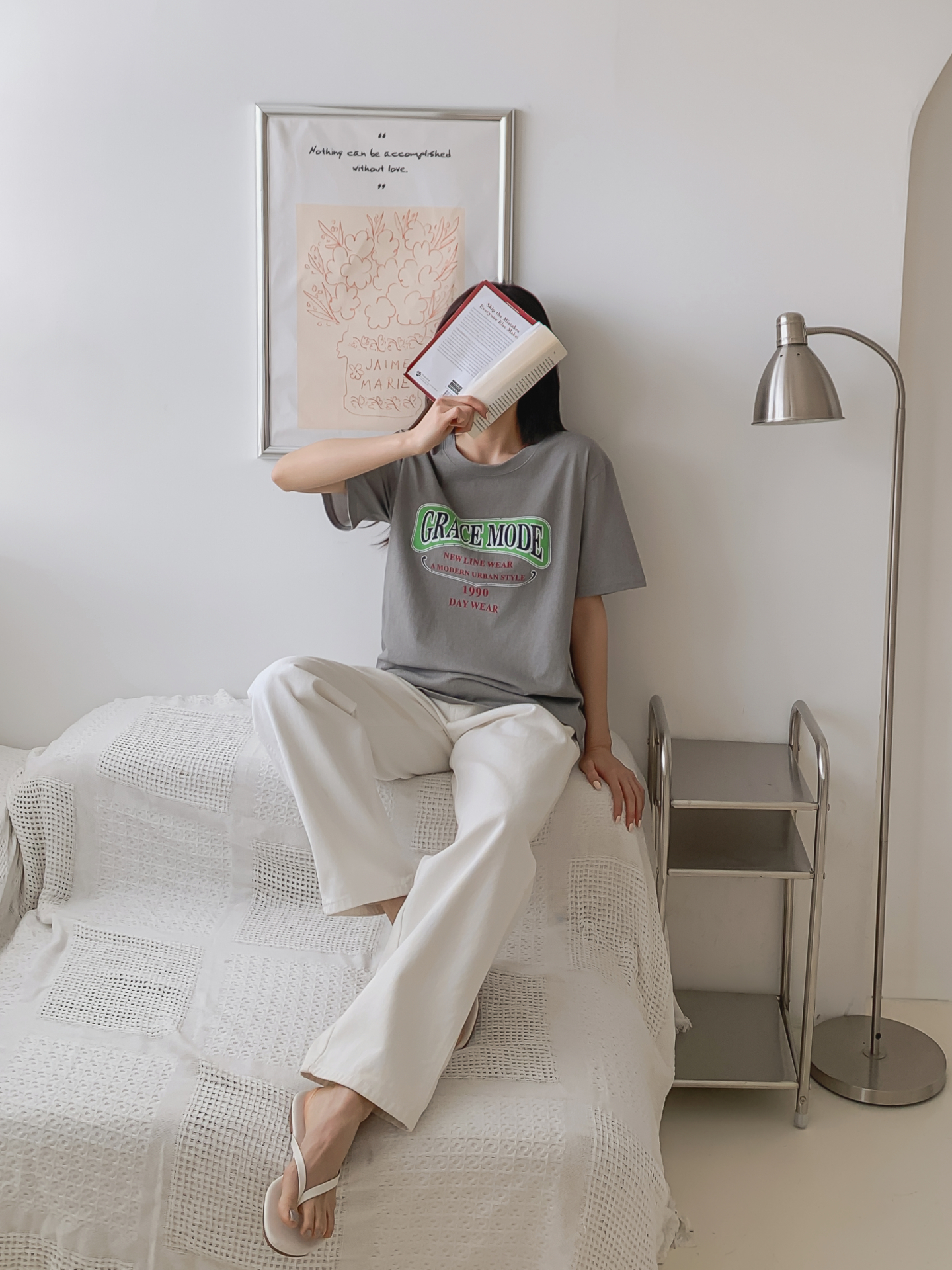 コットンラウンドネックベーシック半袖ロゴTシャツ | 詳細画像12