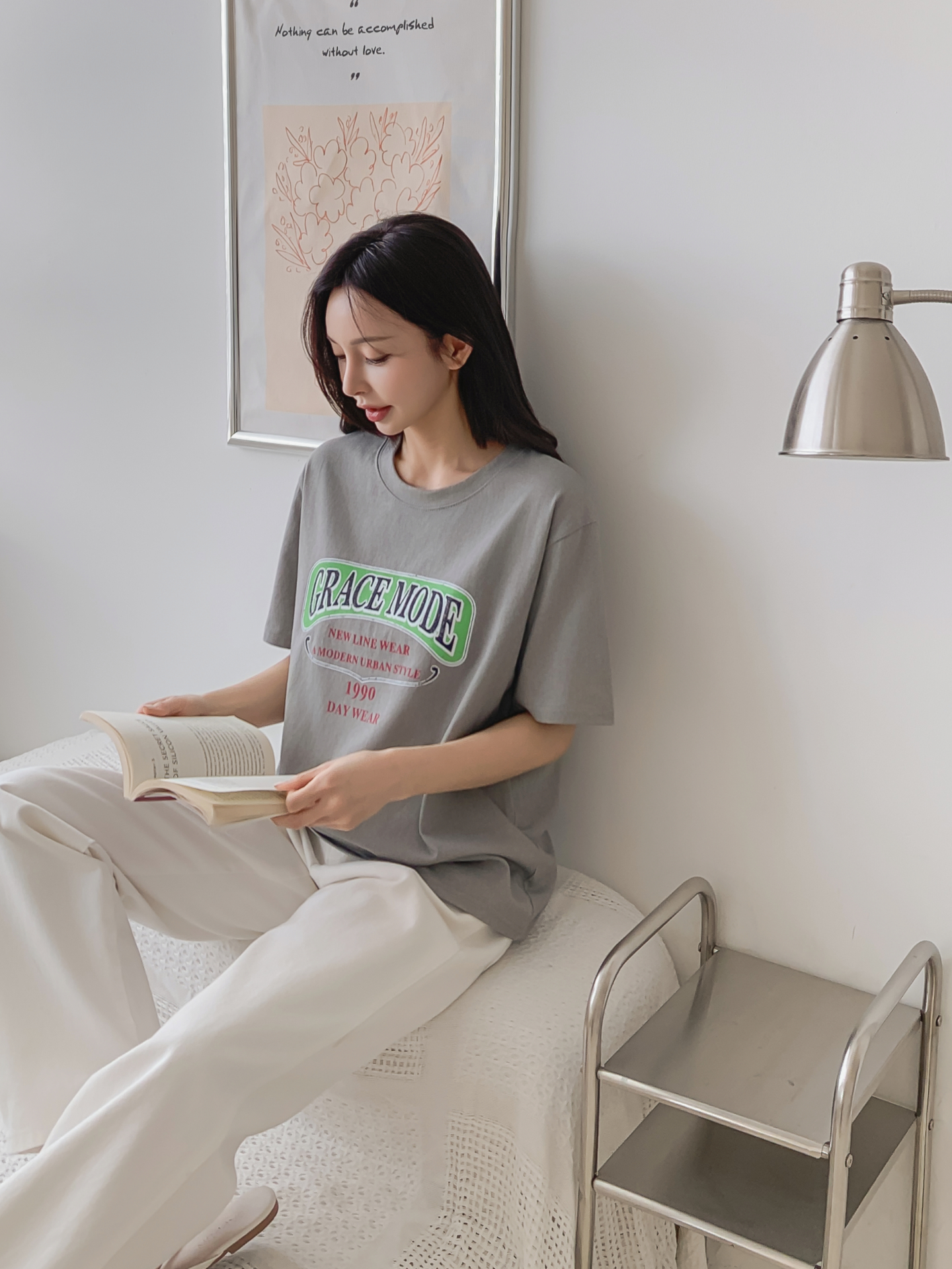 コットンラウンドネックベーシック半袖ロゴTシャツ | 詳細画像14