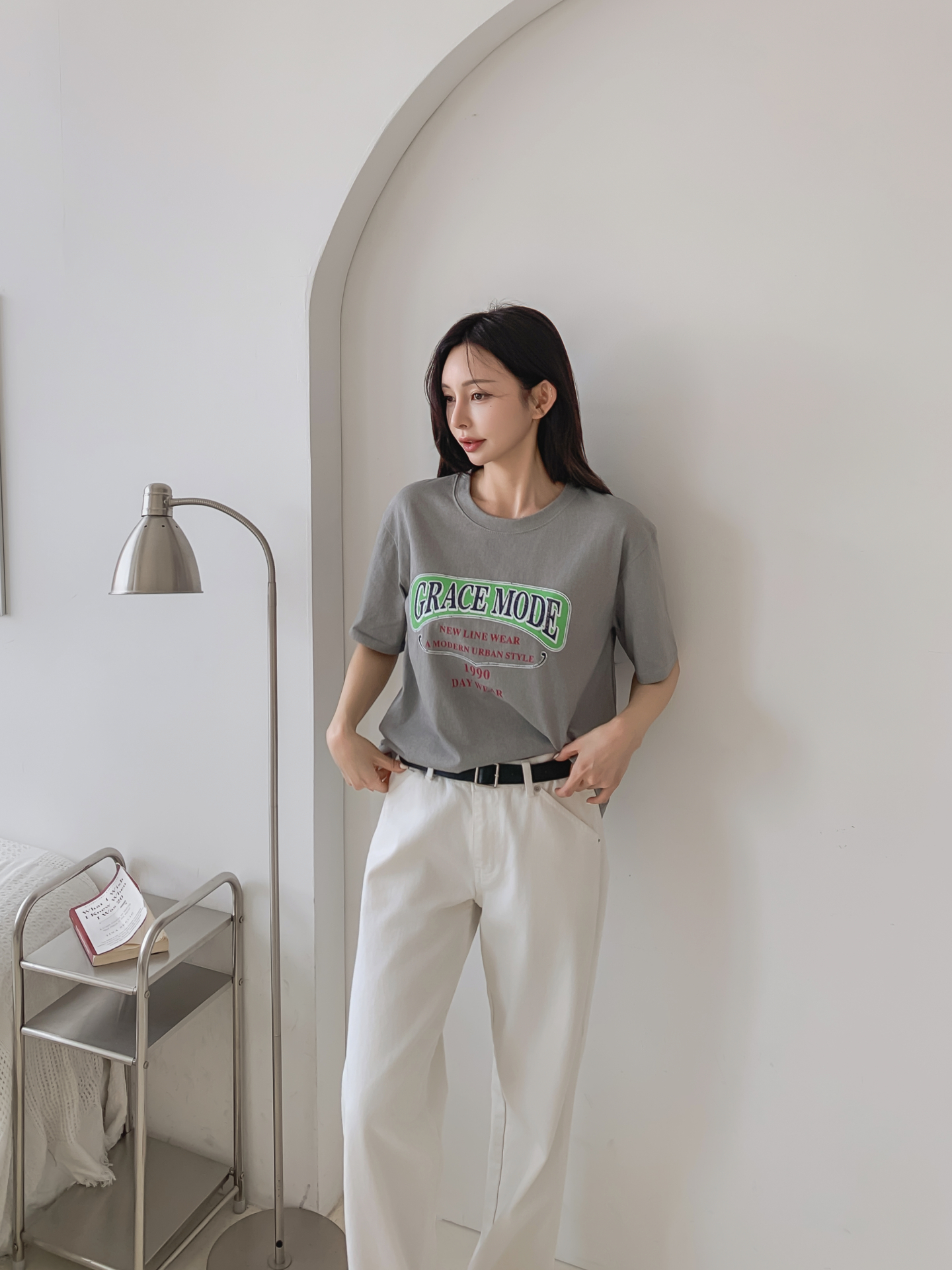 コットンラウンドネックベーシック半袖ロゴTシャツ | 詳細画像15