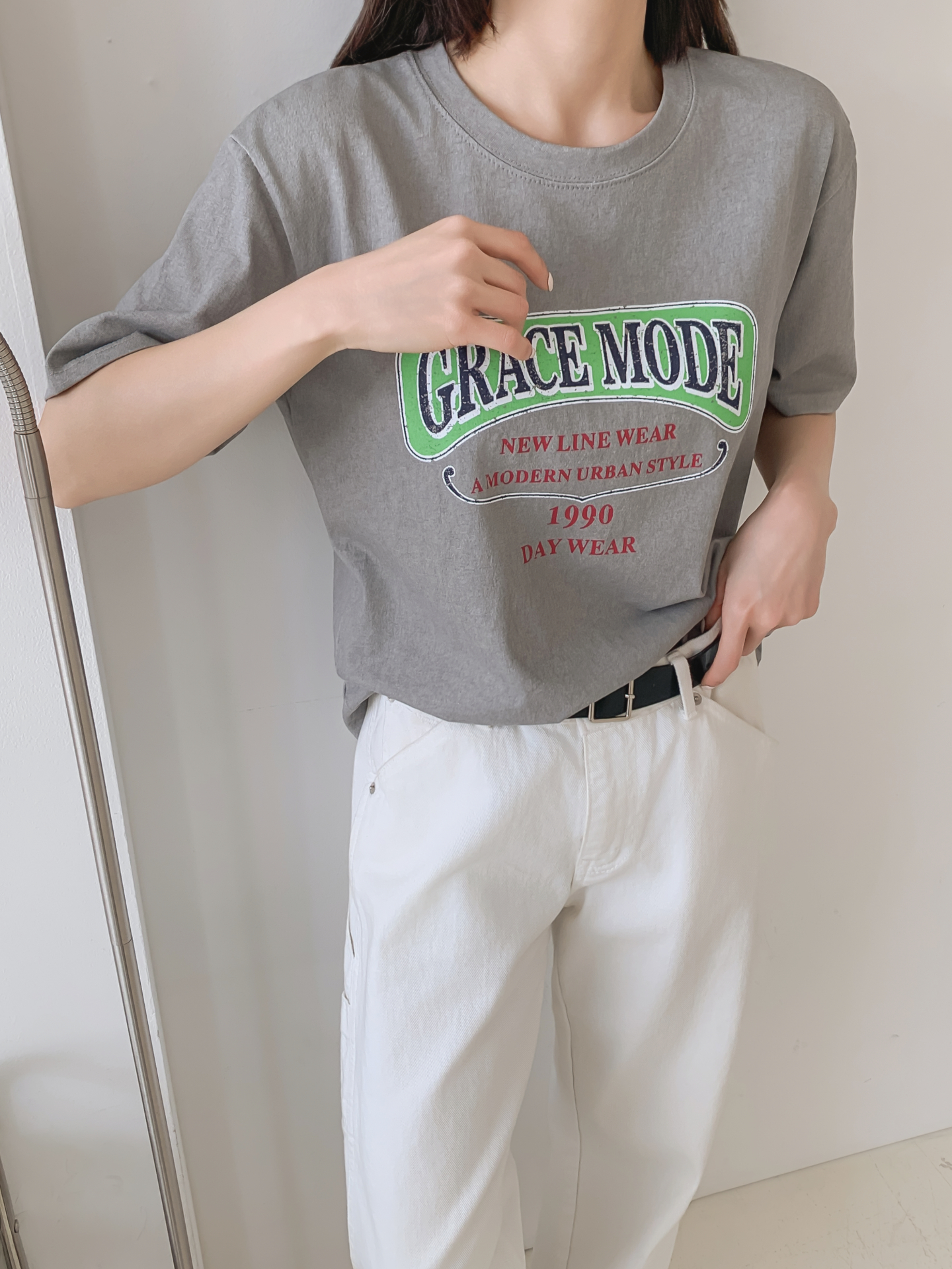 コットンラウンドネックベーシック半袖ロゴTシャツ | 詳細画像16