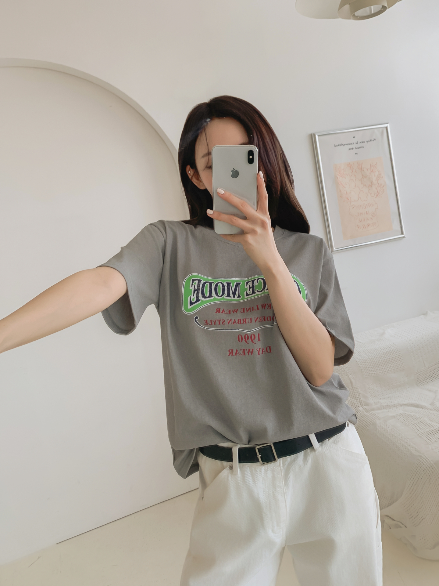 コットンラウンドネックベーシック半袖ロゴTシャツ | 詳細画像19