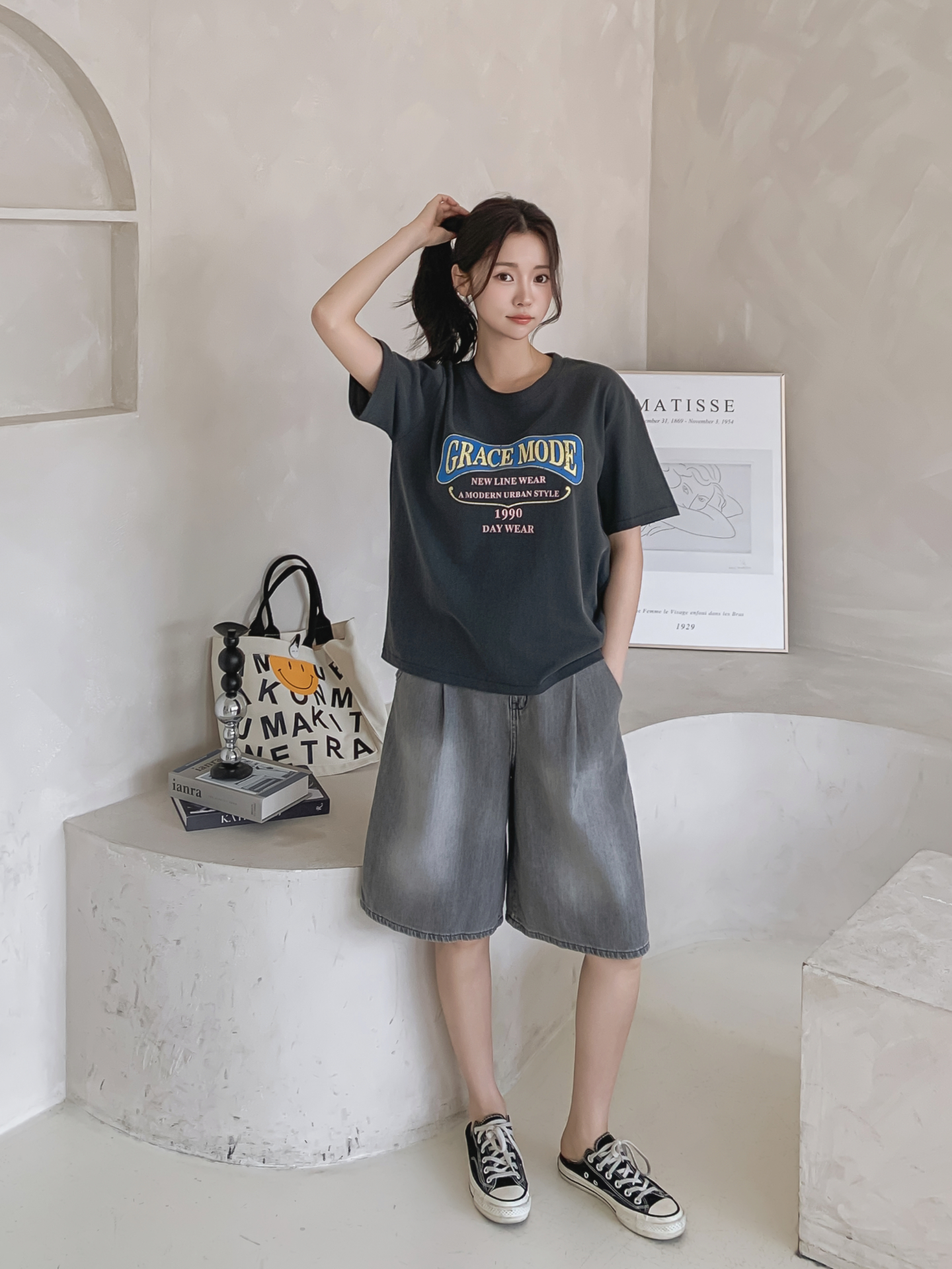 コットンラウンドネックベーシック半袖ロゴTシャツ | 詳細画像20
