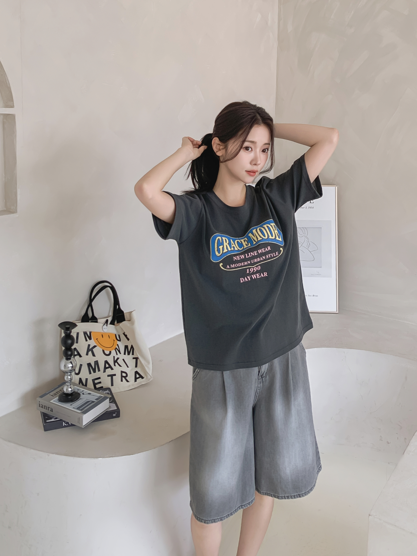 コットンラウンドネックベーシック半袖ロゴTシャツ | 詳細画像21
