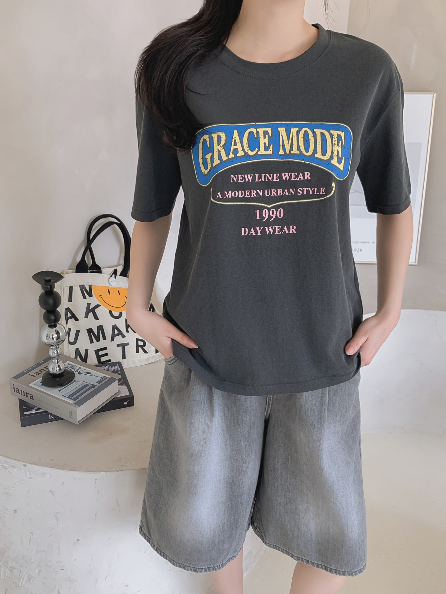 コットンラウンドネックベーシック半袖ロゴTシャツ | 詳細画像22