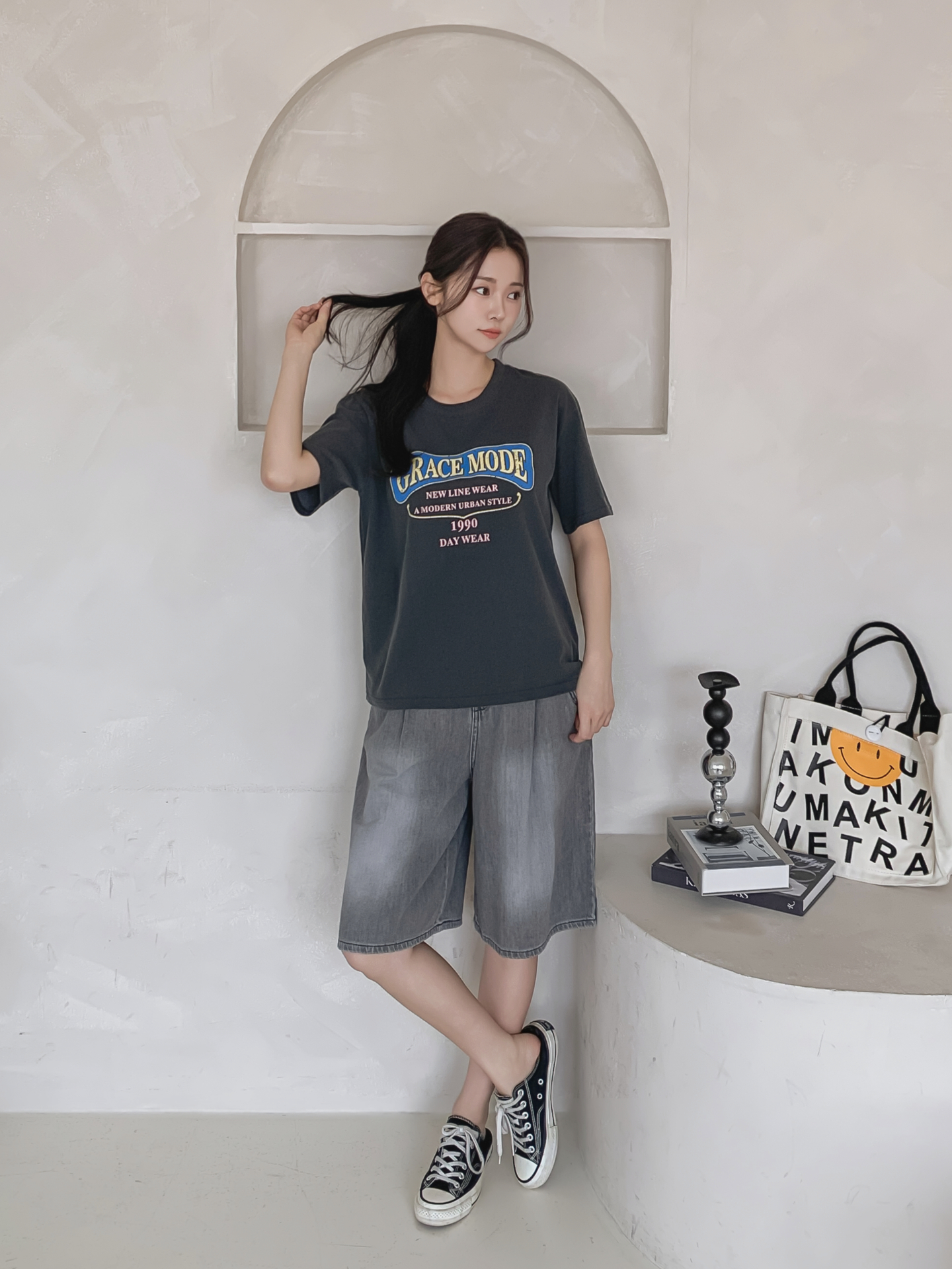 コットンラウンドネックベーシック半袖ロゴTシャツ | 詳細画像25