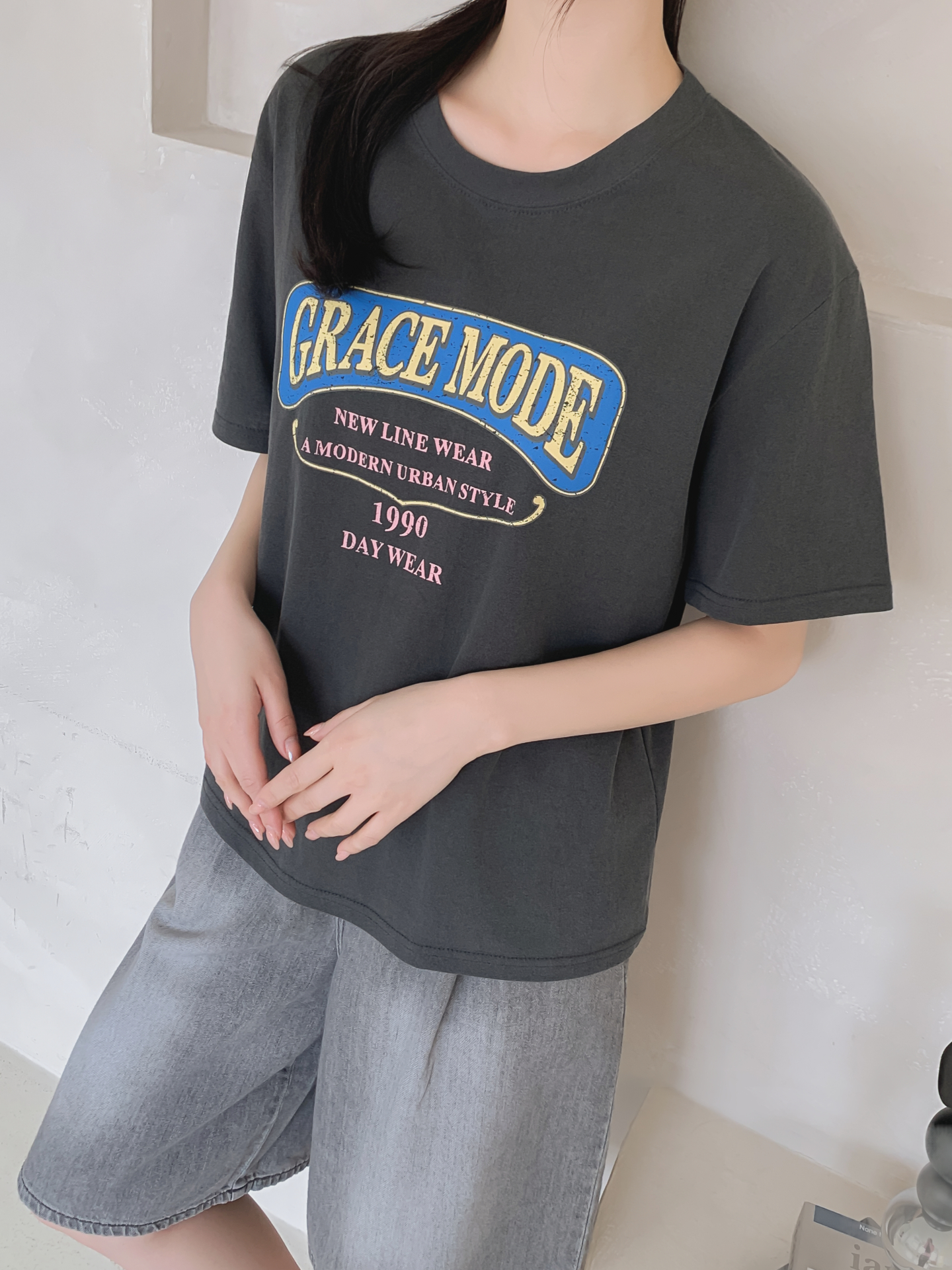 コットンラウンドネックベーシック半袖ロゴTシャツ | 詳細画像27