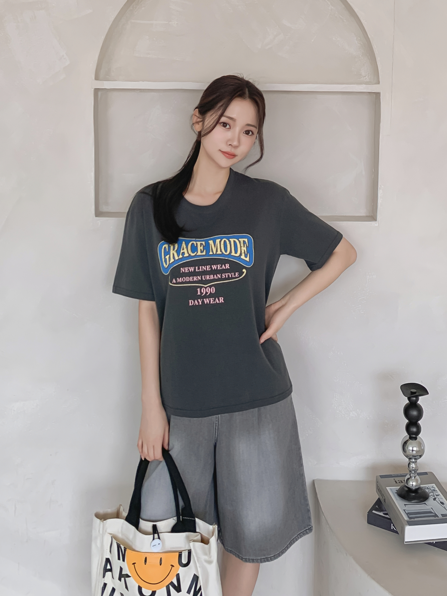 コットンラウンドネックベーシック半袖ロゴTシャツ | 詳細画像28