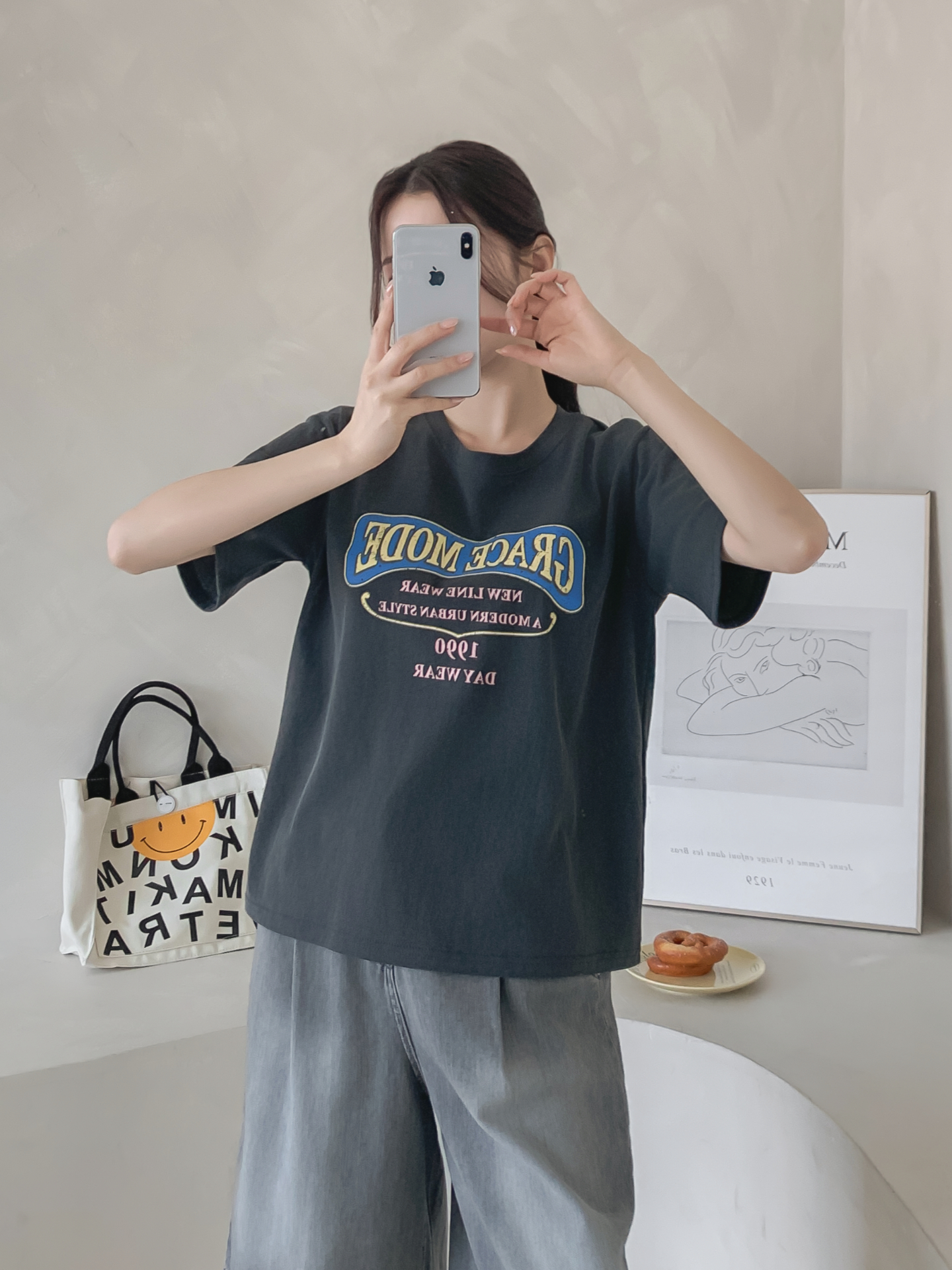 コットンラウンドネックベーシック半袖ロゴTシャツ | 詳細画像33