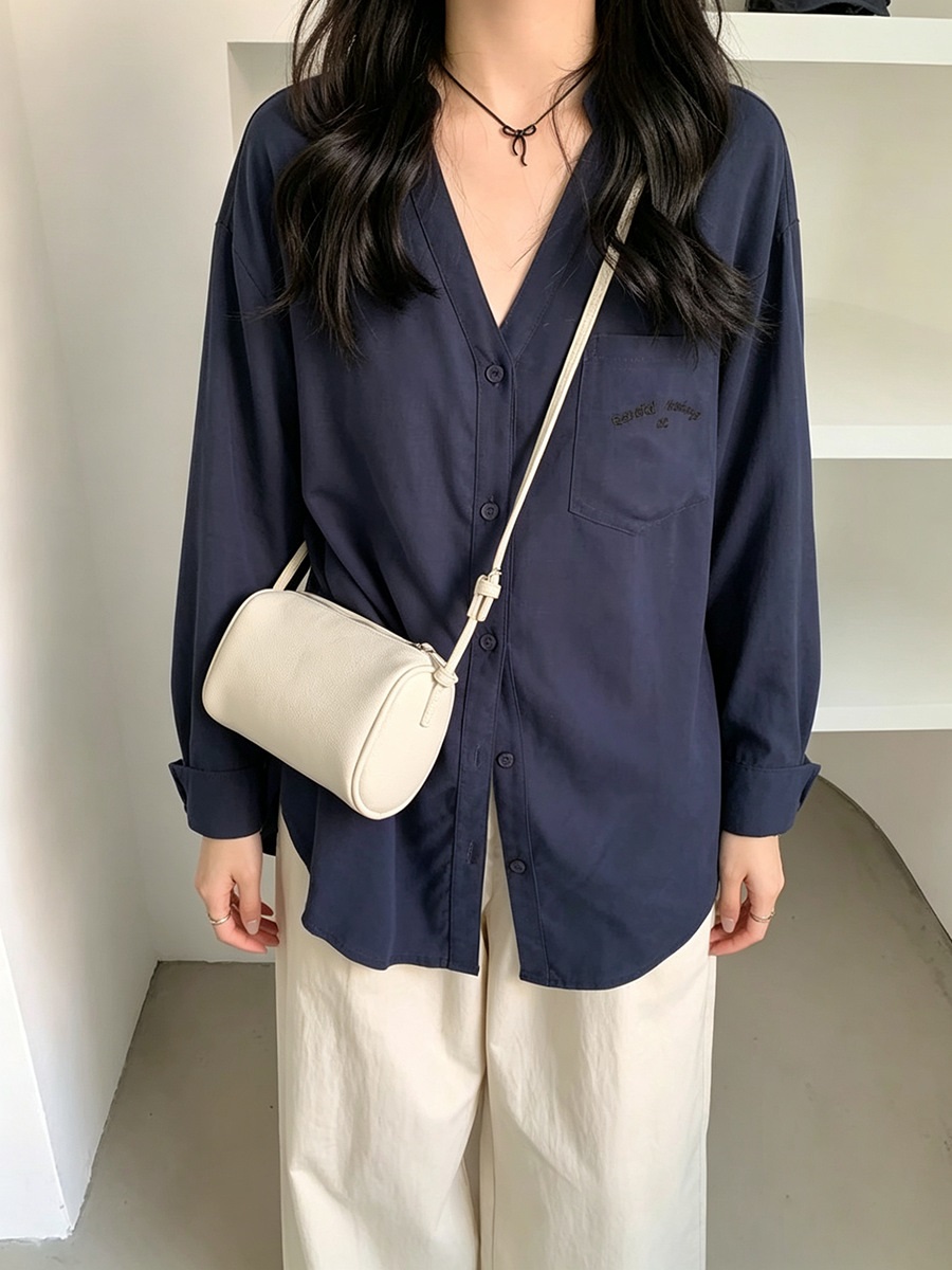 レザー調ジップアップショルダーバッグストラップ付 | 詳細画像8