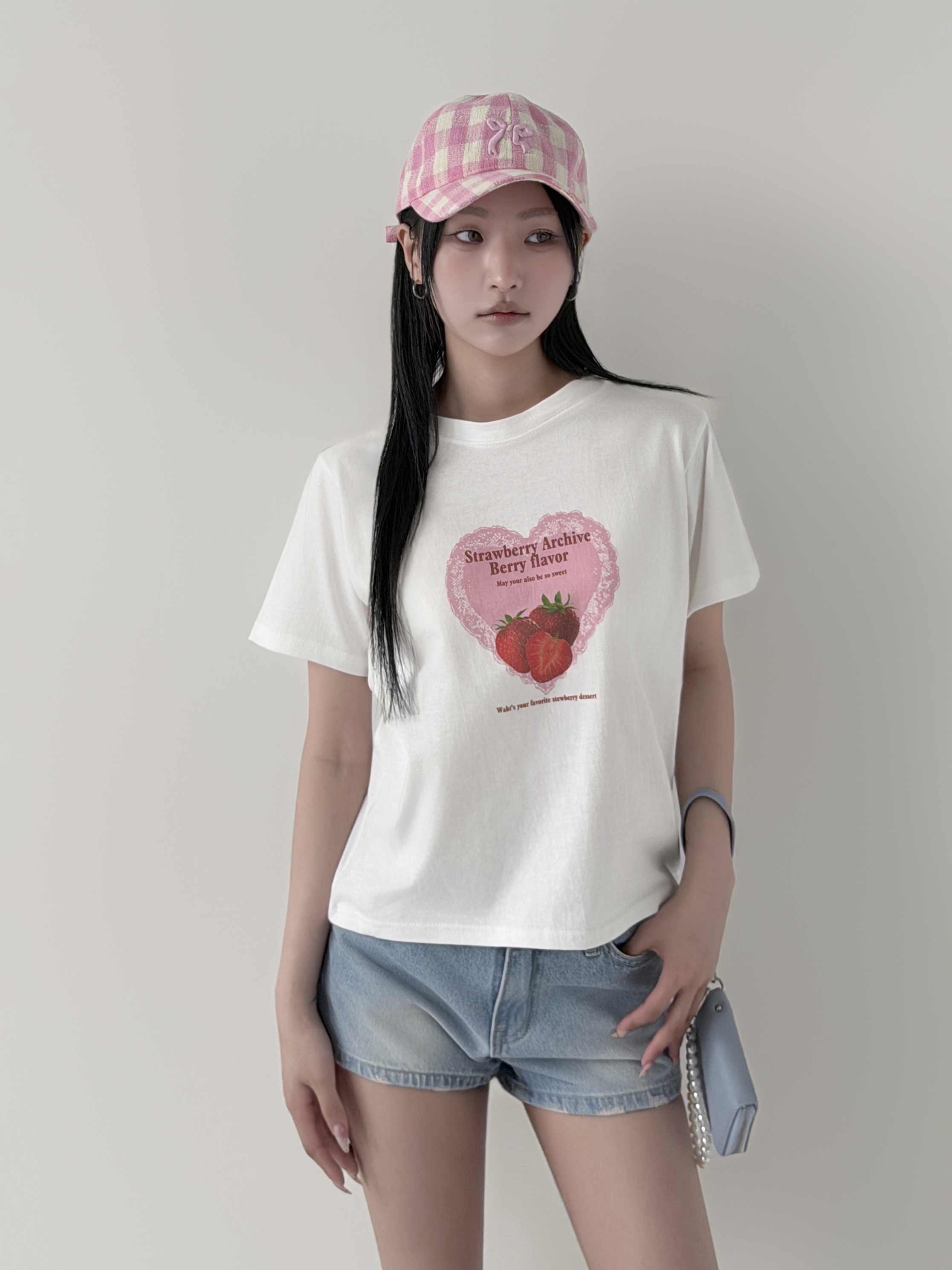 コットンラウンドネックベーシック半袖レタリングプリントTシャツ | 詳細画像7