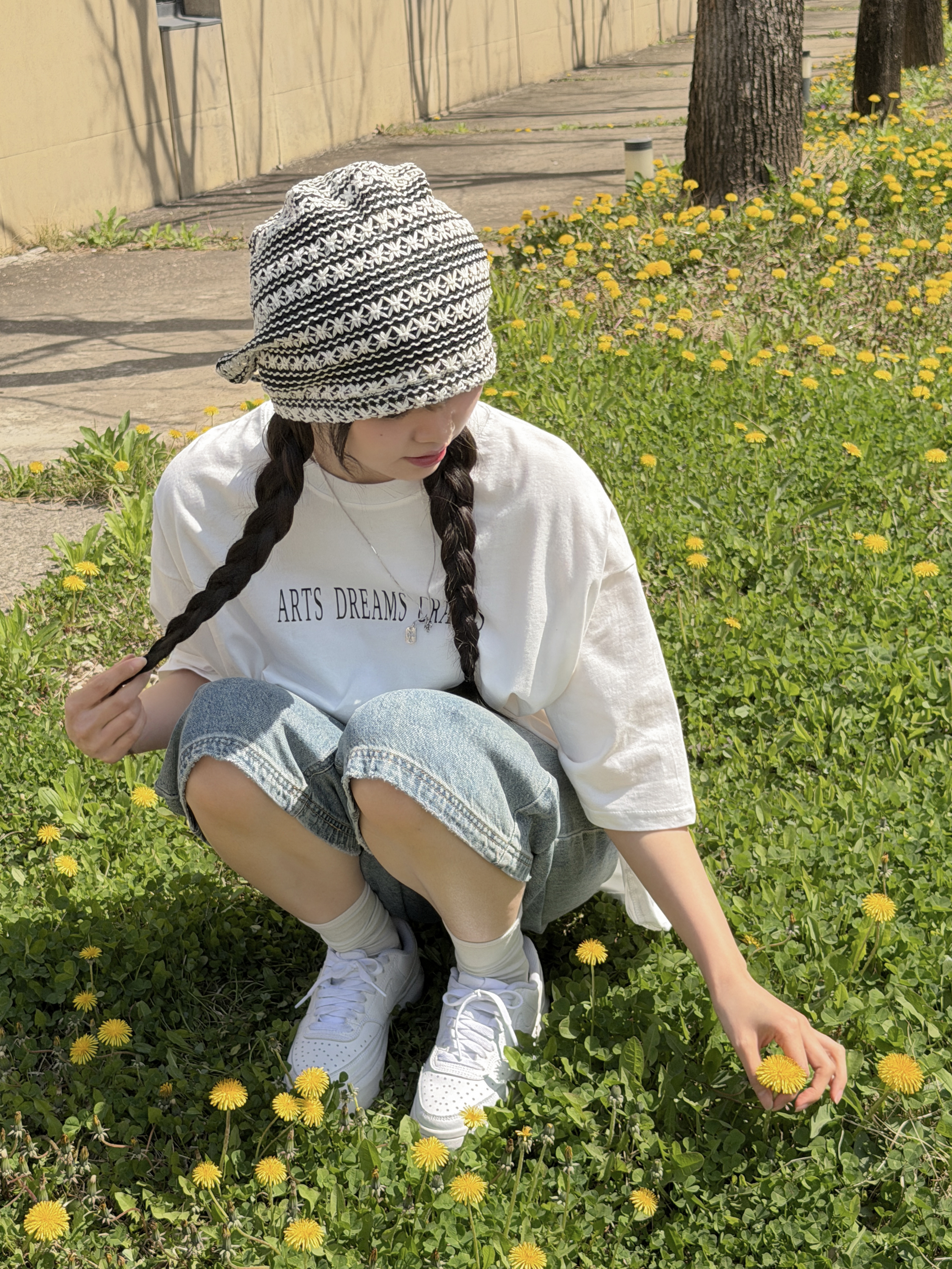 ラウンドネックオーバーサイズルーズ半袖ドロップショルダー両面プリントTシャツ | 詳細画像13