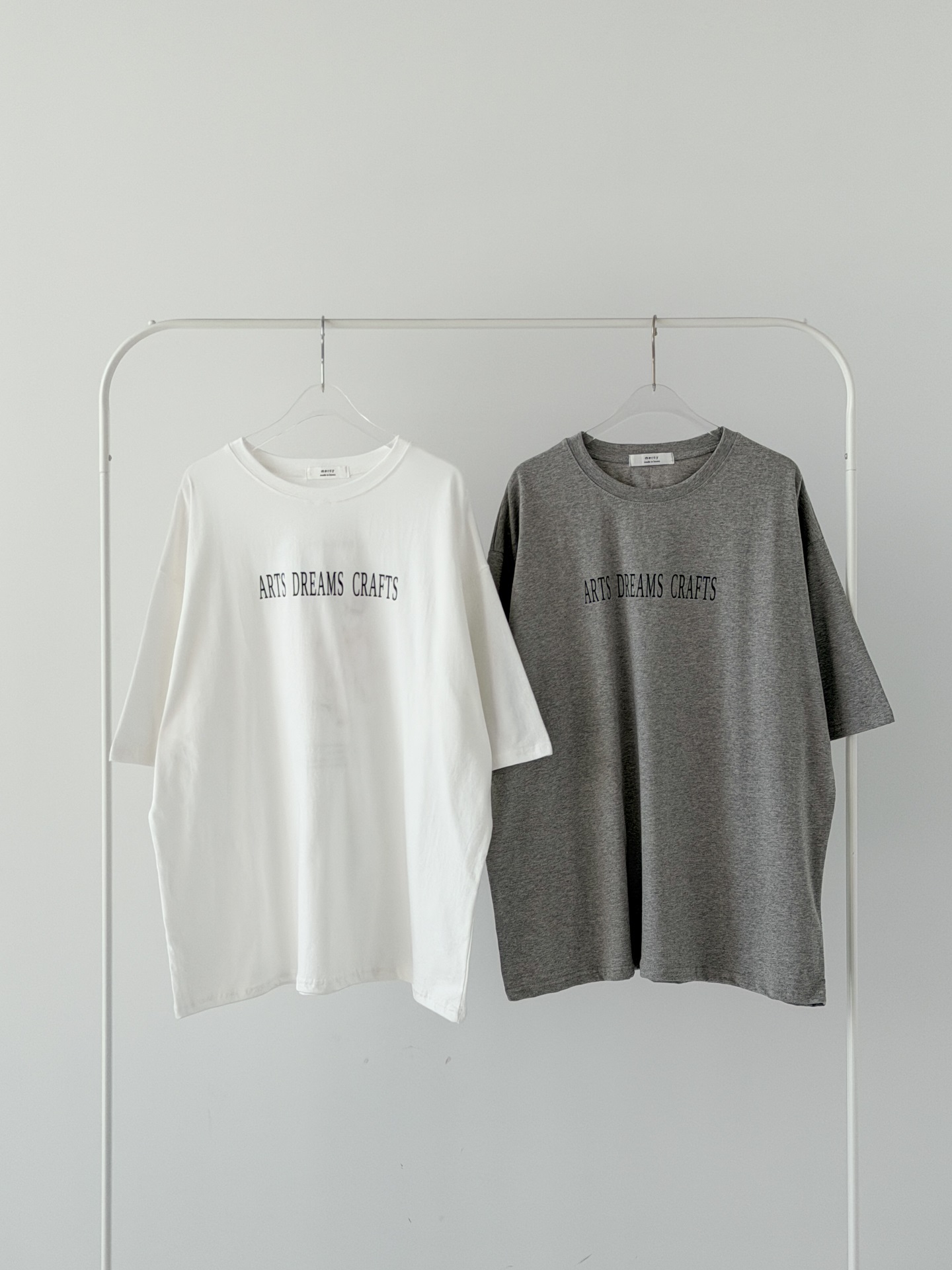 ラウンドネックオーバーサイズルーズ半袖ドロップショルダー両面プリントTシャツ | 詳細画像14
