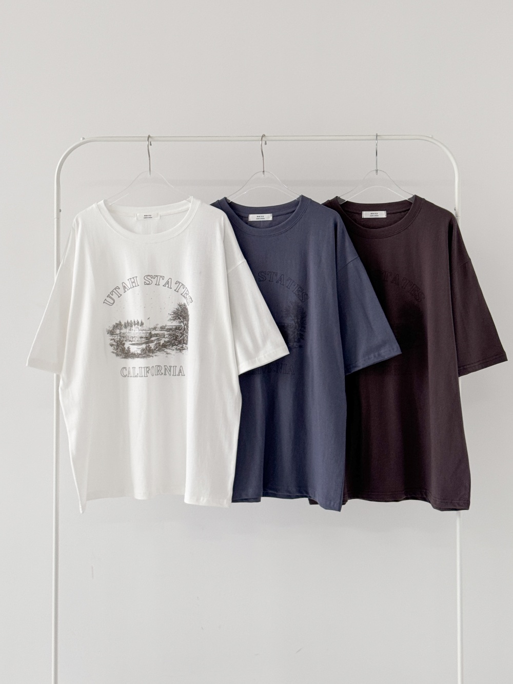 ラウンドネックオーバーサイズルーズ半袖ドロップショルダーレタリングプリントTシャツ | 詳細画像11