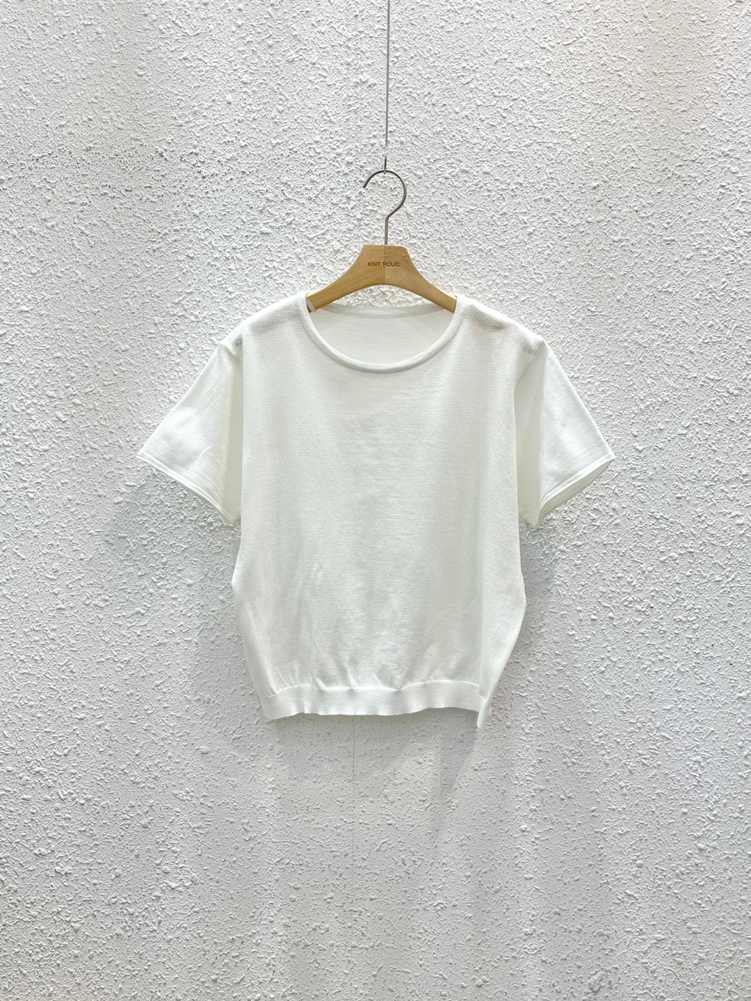 ラウンドネックベーシックスリム半袖ニット | 詳細画像10