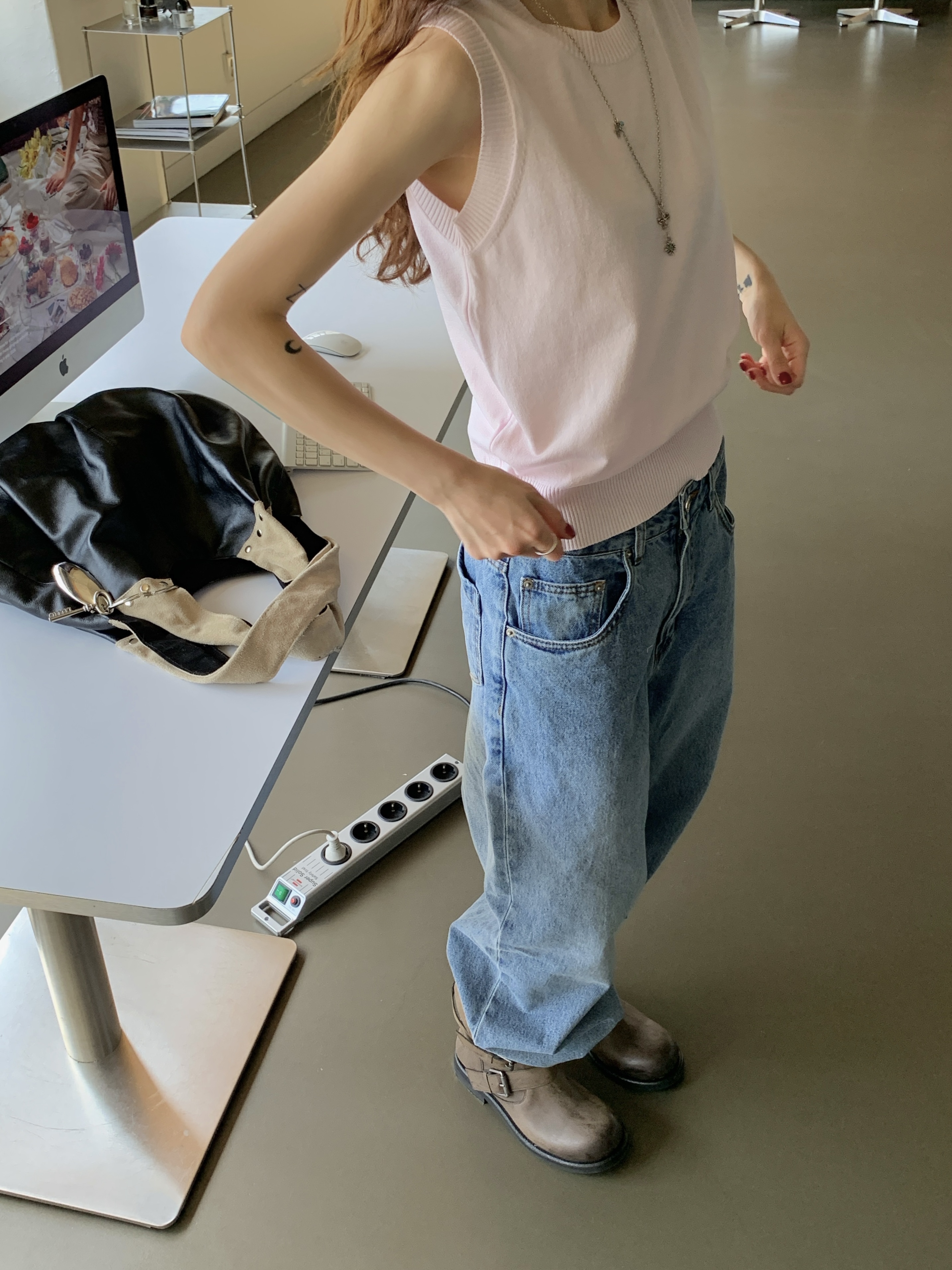 ラウンドネックベーシックスリムニット | 詳細画像8
