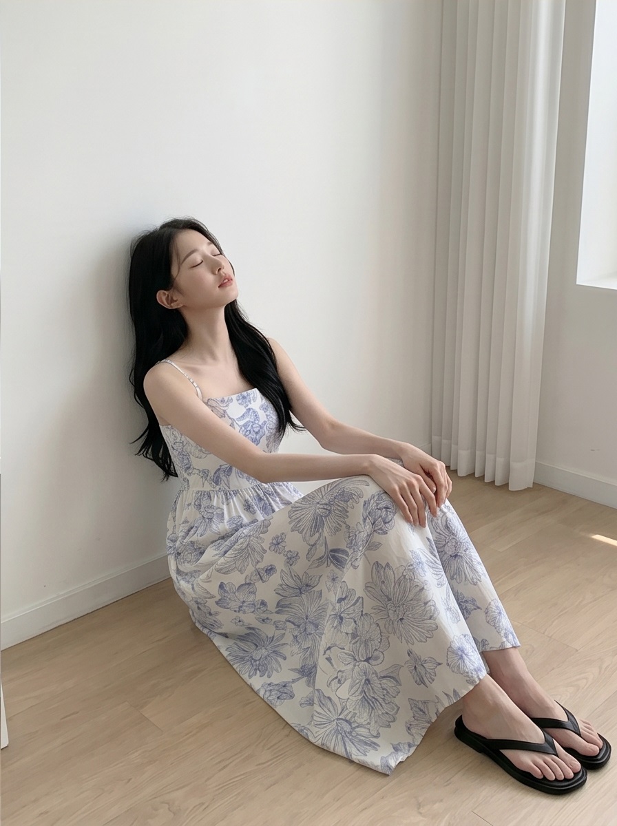 シャーリングロング花柄キャミワンピース | 詳細画像19