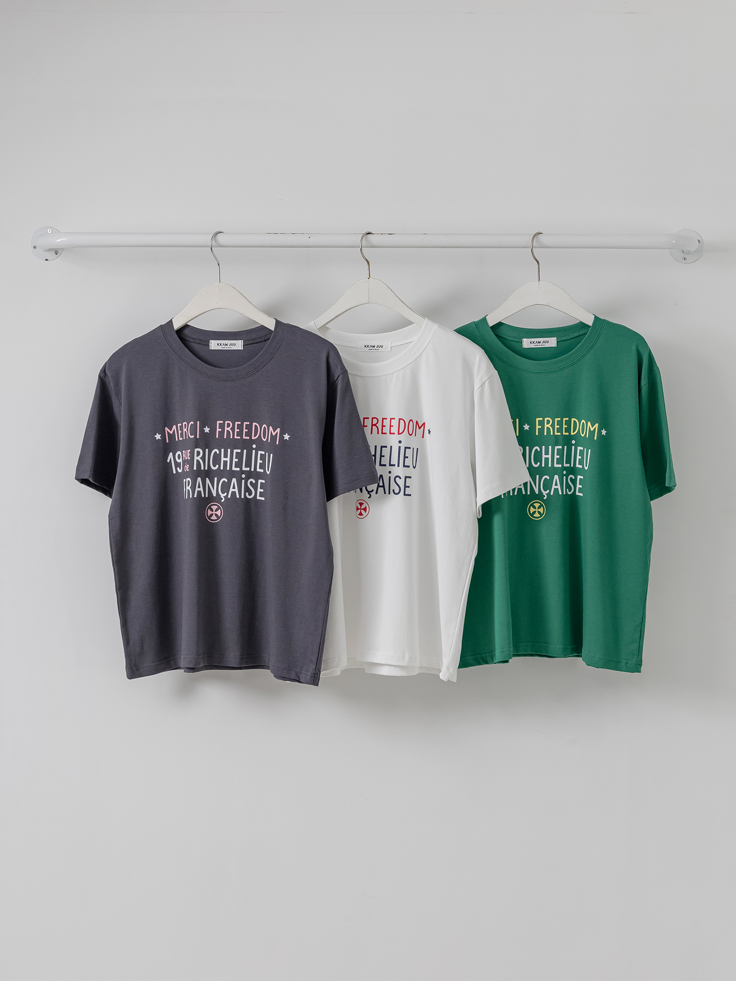 ラウンドネック半袖レタリングTシャツ | 詳細画像2
