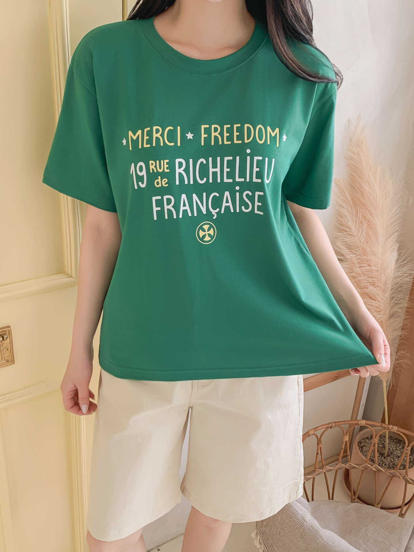 ラウンドネック半袖レタリングTシャツ | 詳細画像5