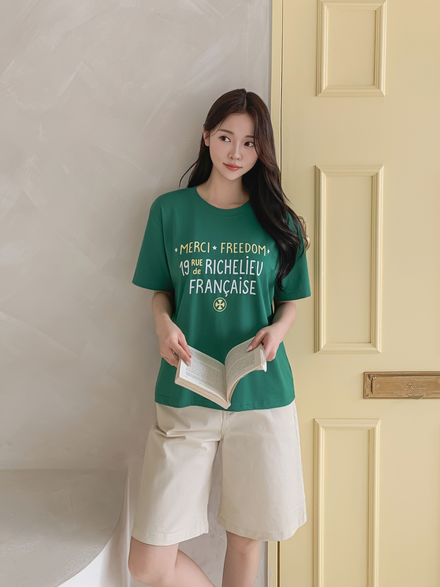 ラウンドネック半袖レタリングTシャツ | 詳細画像9