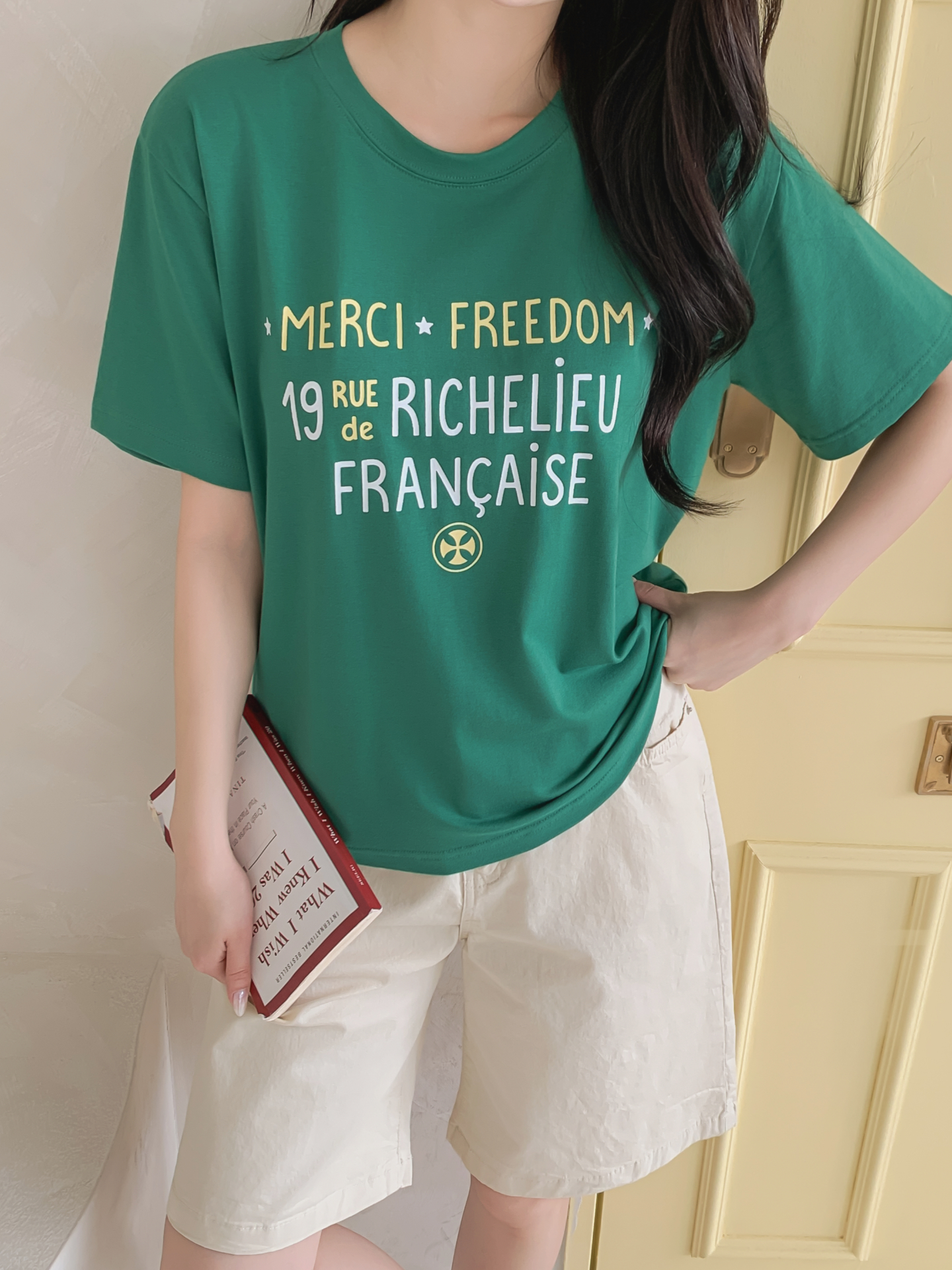 ラウンドネック半袖レタリングTシャツ | 詳細画像11