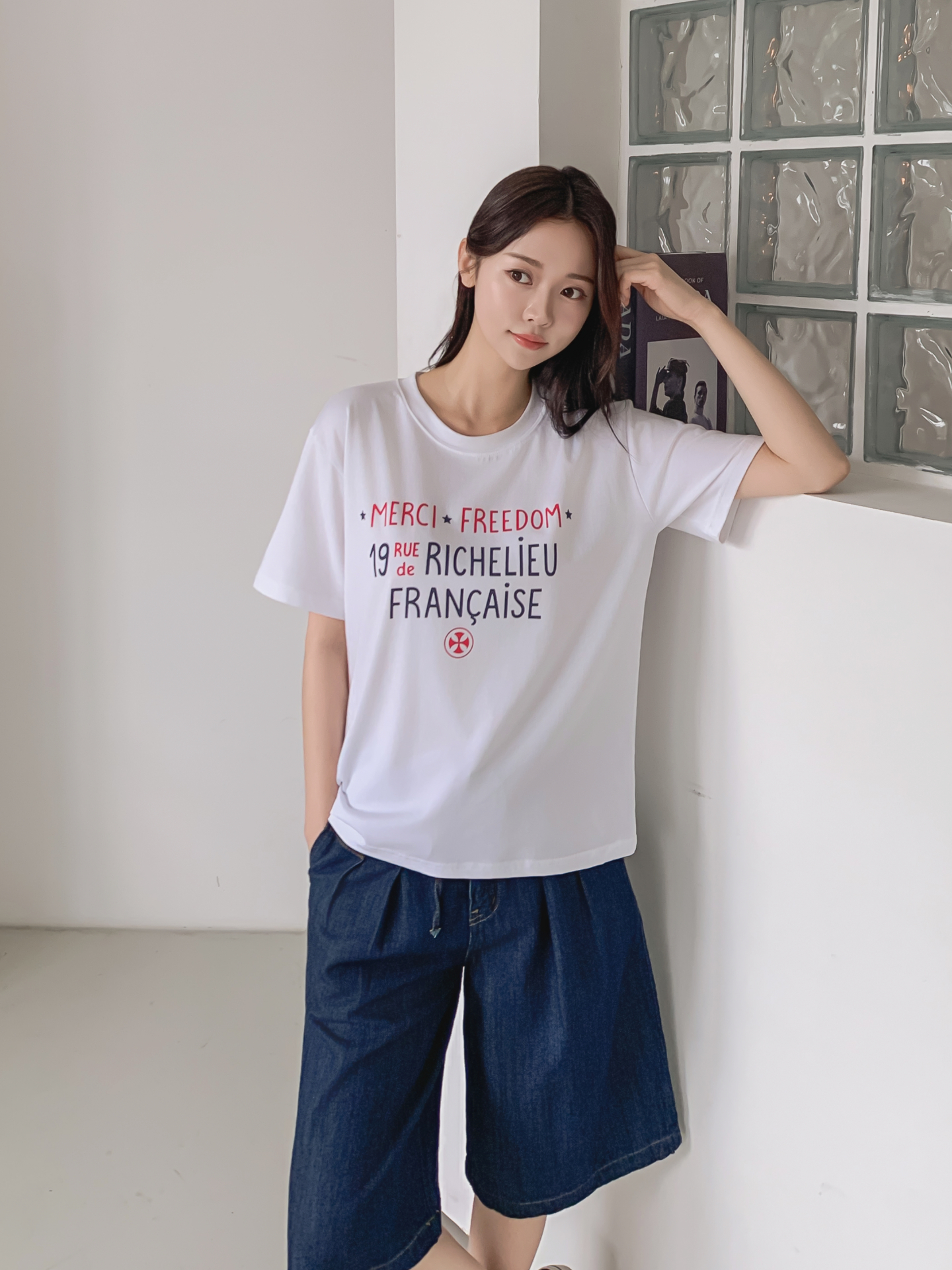 ラウンドネック半袖レタリングTシャツ | 詳細画像24