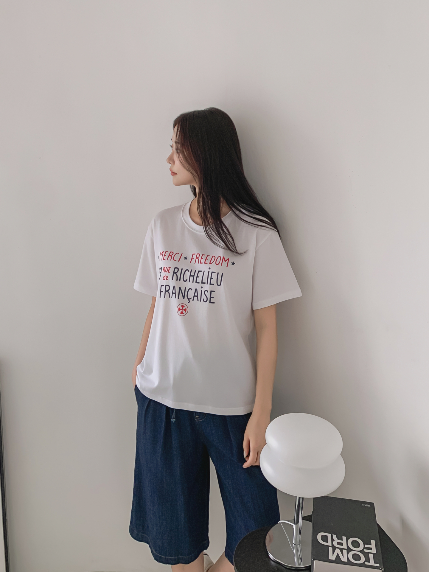 ラウンドネック半袖レタリングTシャツ | 詳細画像26