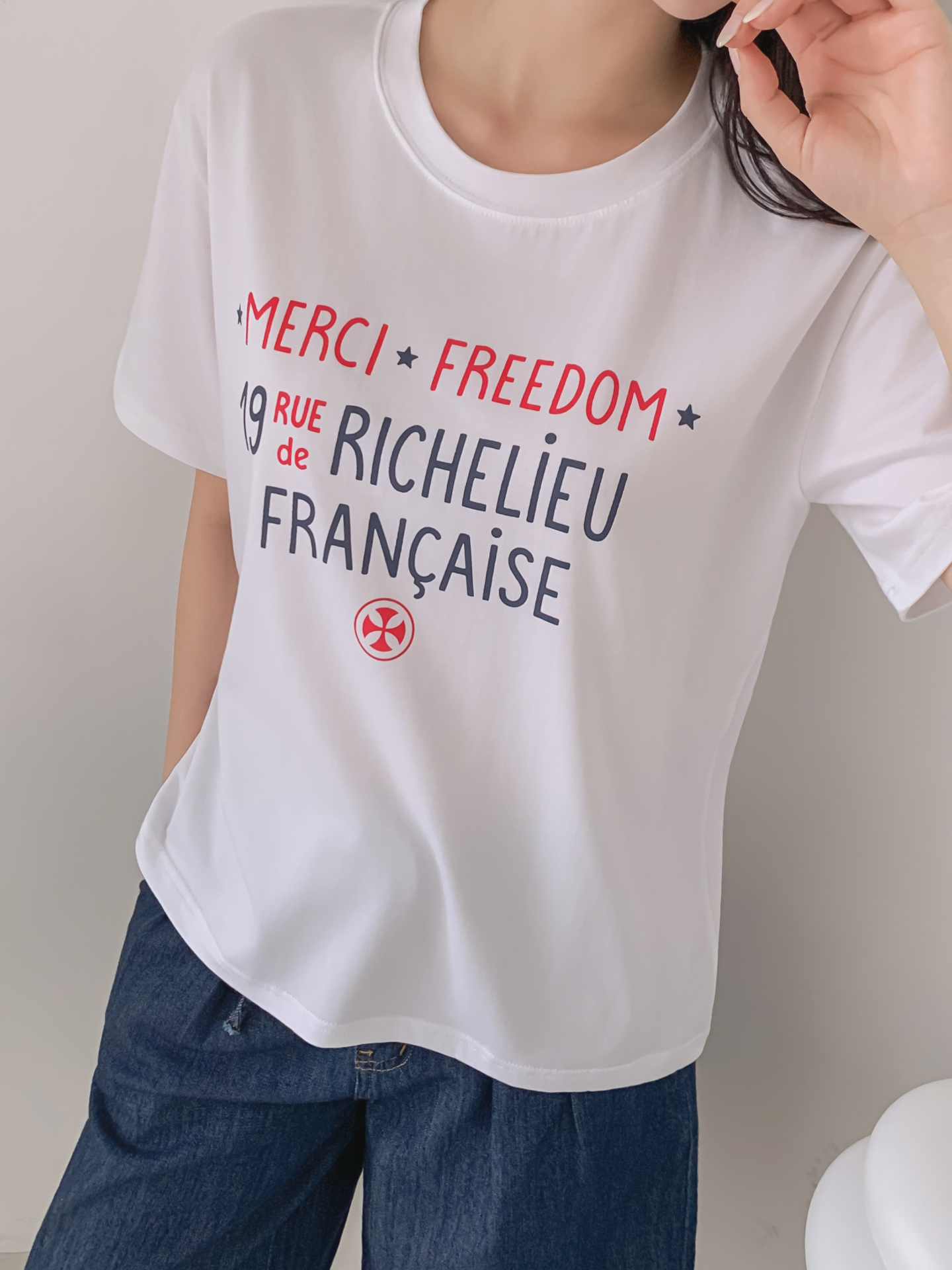 ラウンドネック半袖レタリングTシャツ | 詳細画像27