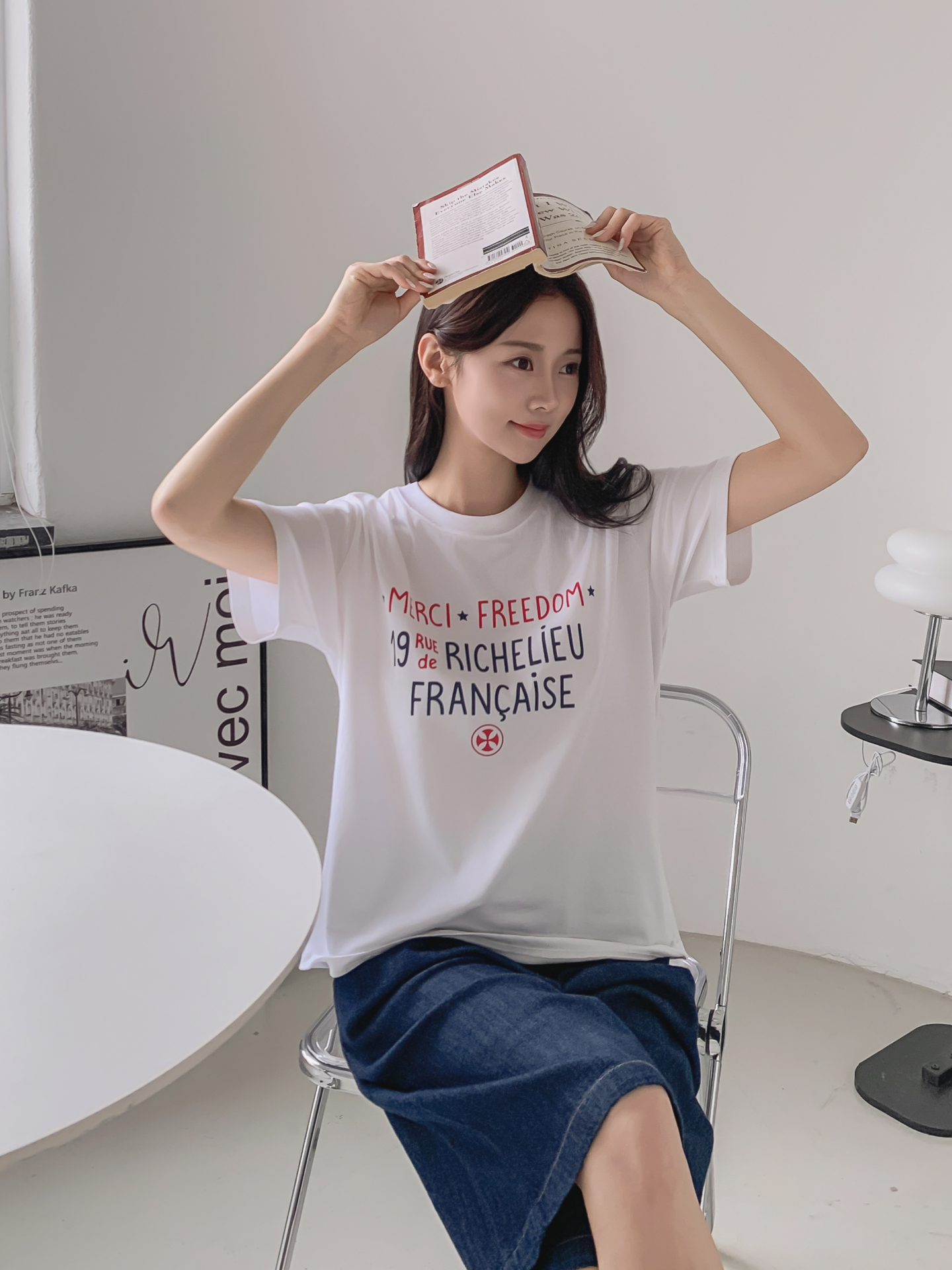 ラウンドネック半袖レタリングTシャツ | 詳細画像30