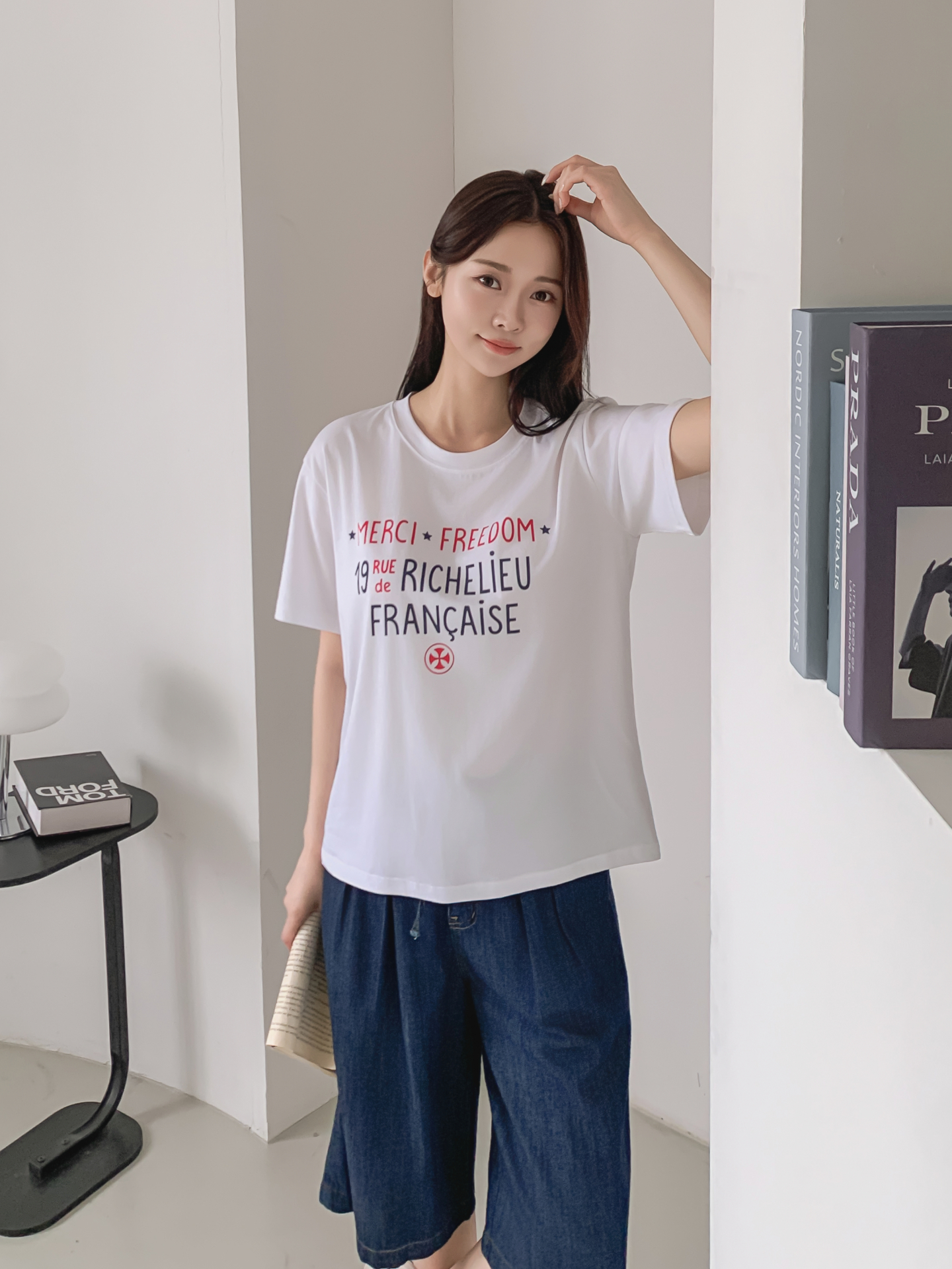 ラウンドネック半袖レタリングTシャツ | 詳細画像31