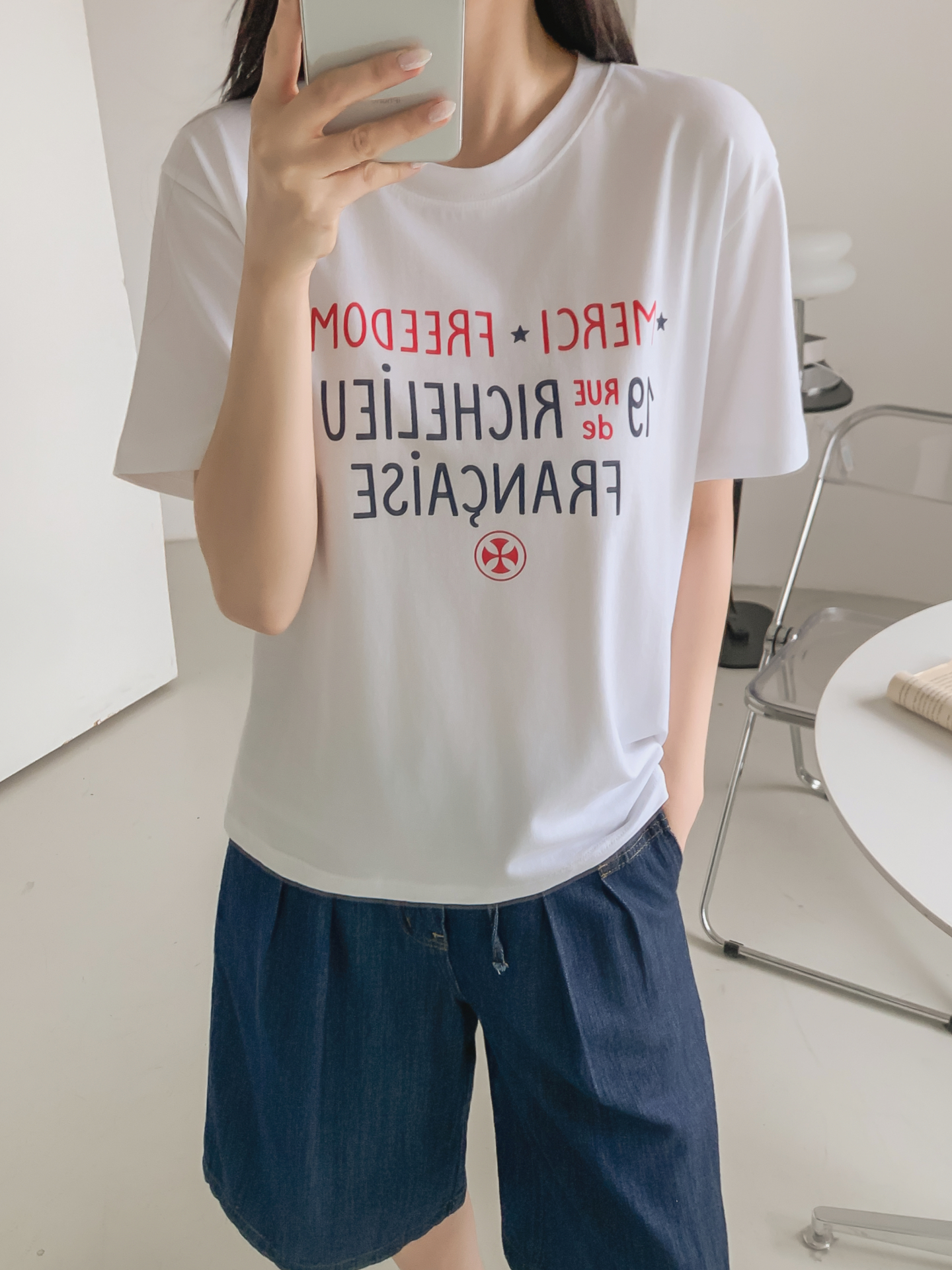 ラウンドネック半袖レタリングTシャツ | 詳細画像33