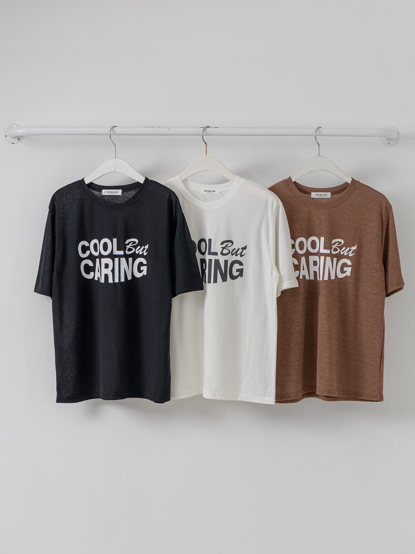 リネン混ラウンドネック半袖レタリングTシャツ | 詳細画像2