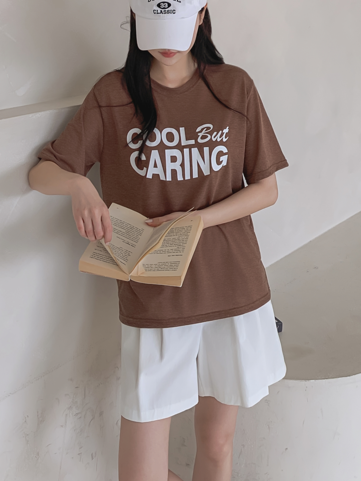 リネン混ラウンドネック半袖レタリングTシャツ | 詳細画像8