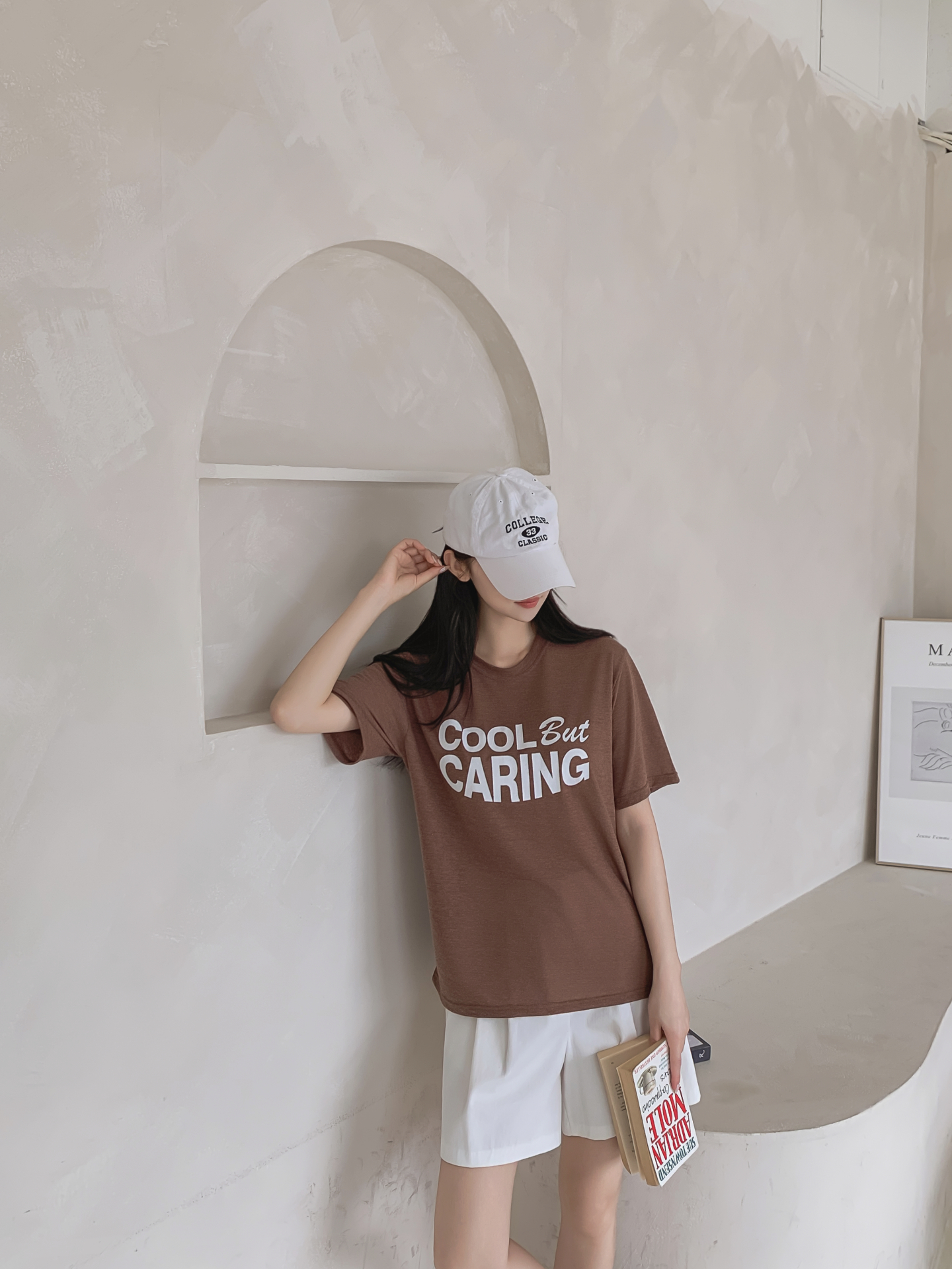 リネン混ラウンドネック半袖レタリングTシャツ | 詳細画像14