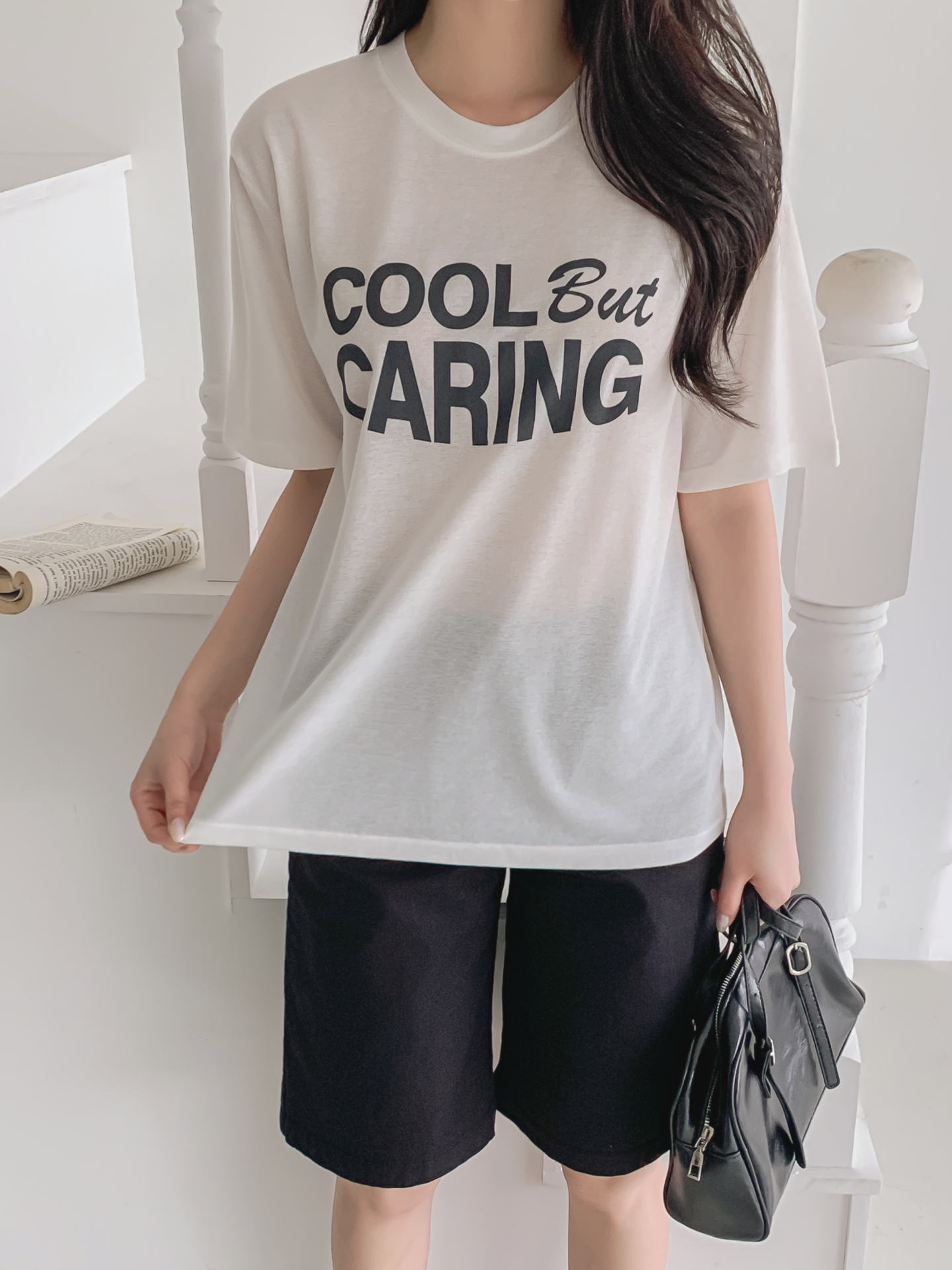 リネン混ラウンドネック半袖レタリングTシャツ | 詳細画像29