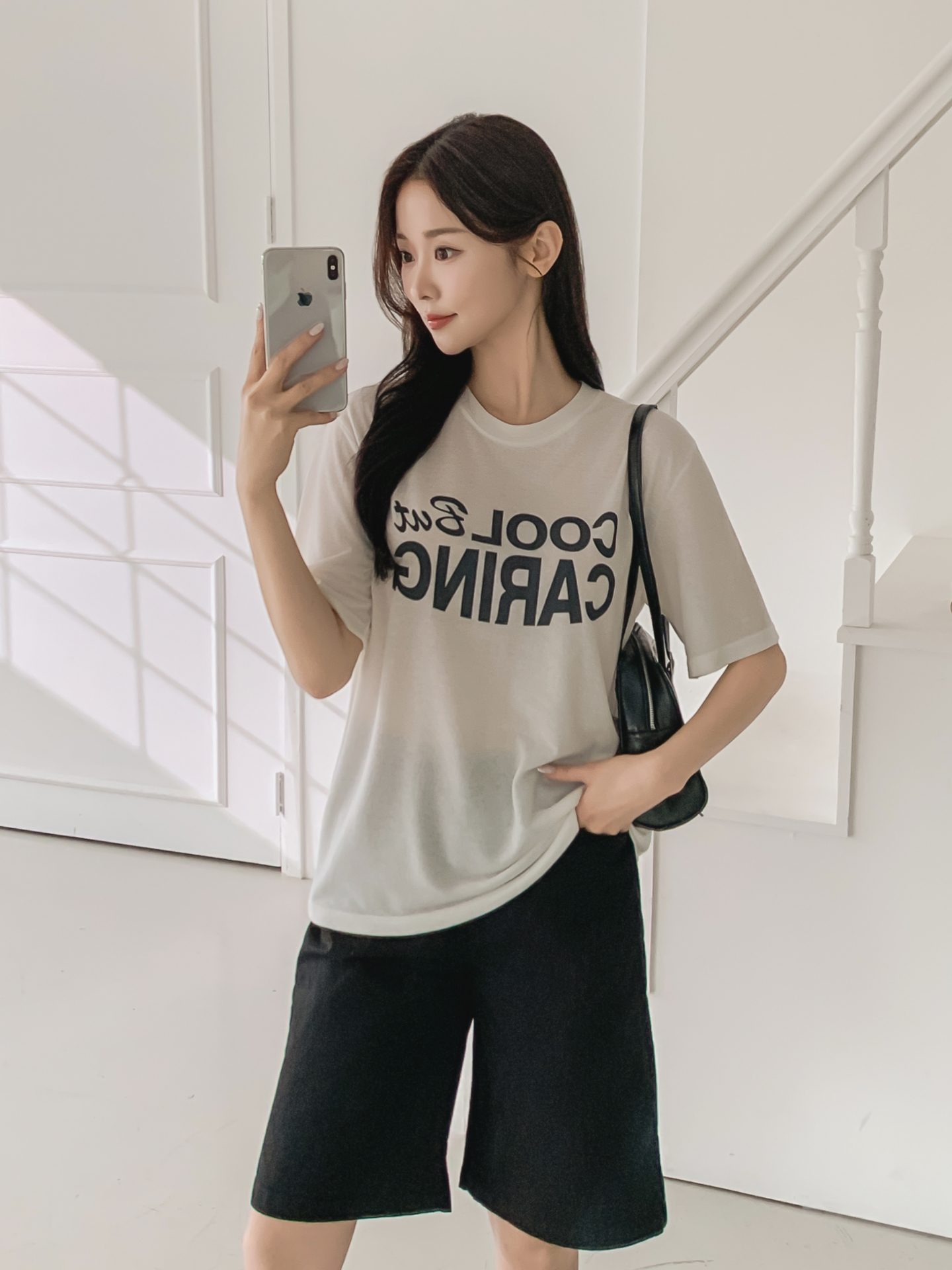 リネン混ラウンドネック半袖レタリングTシャツ | 詳細画像31