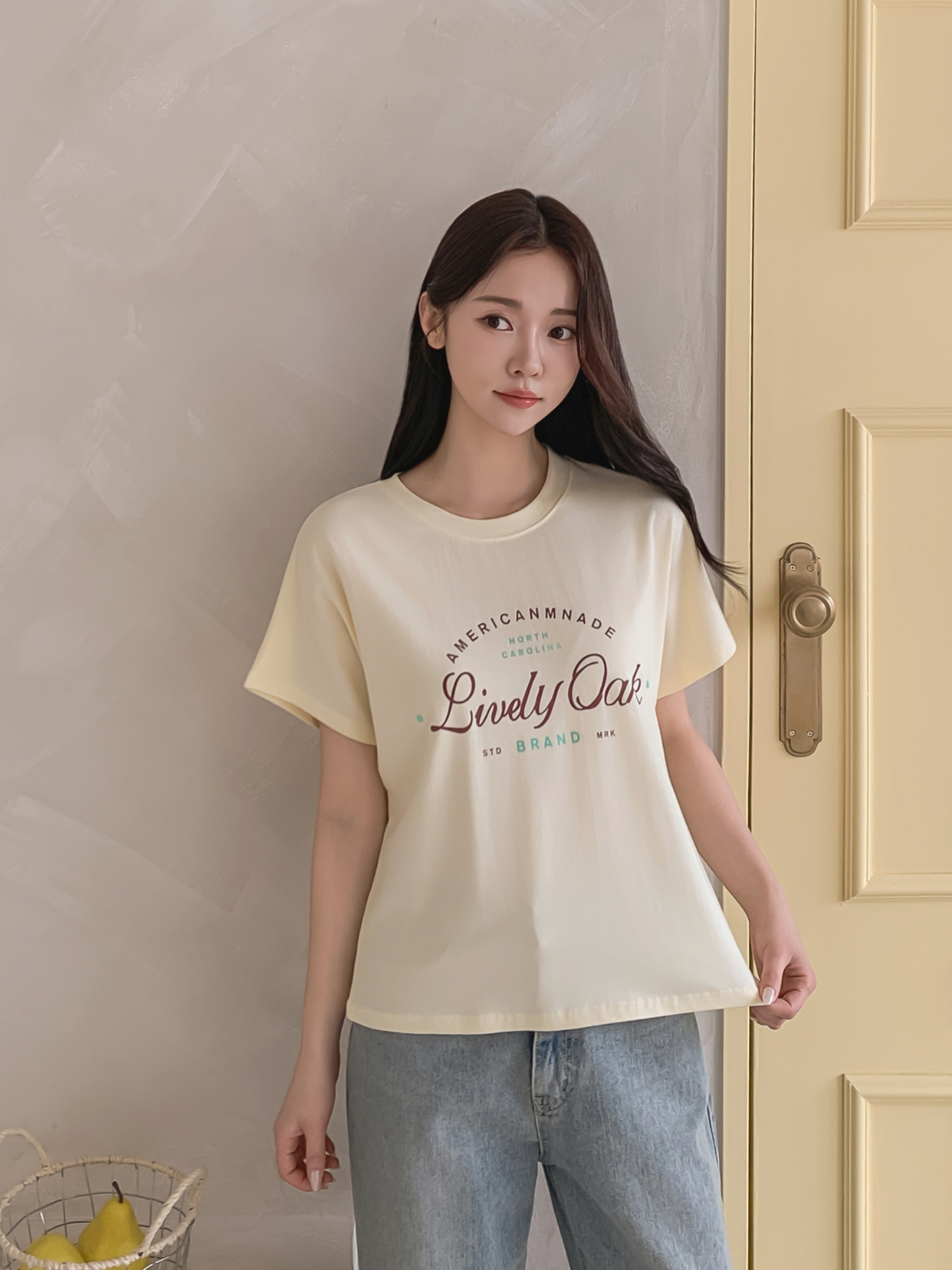 ラウンドネック半袖レタリングTシャツ | 詳細画像4