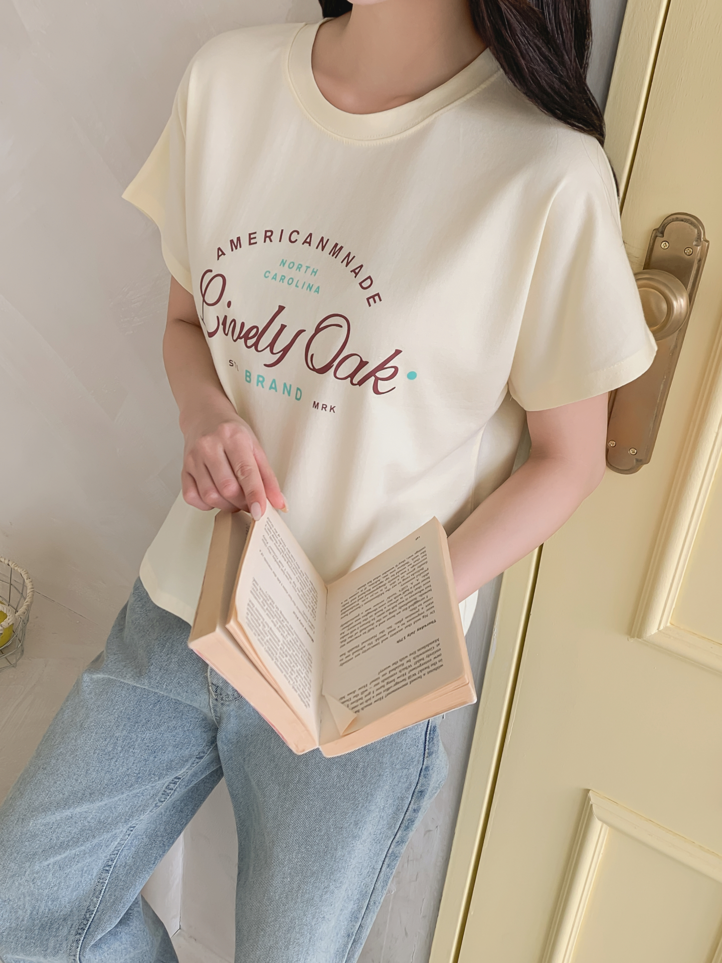 ラウンドネック半袖レタリングTシャツ | 詳細画像5