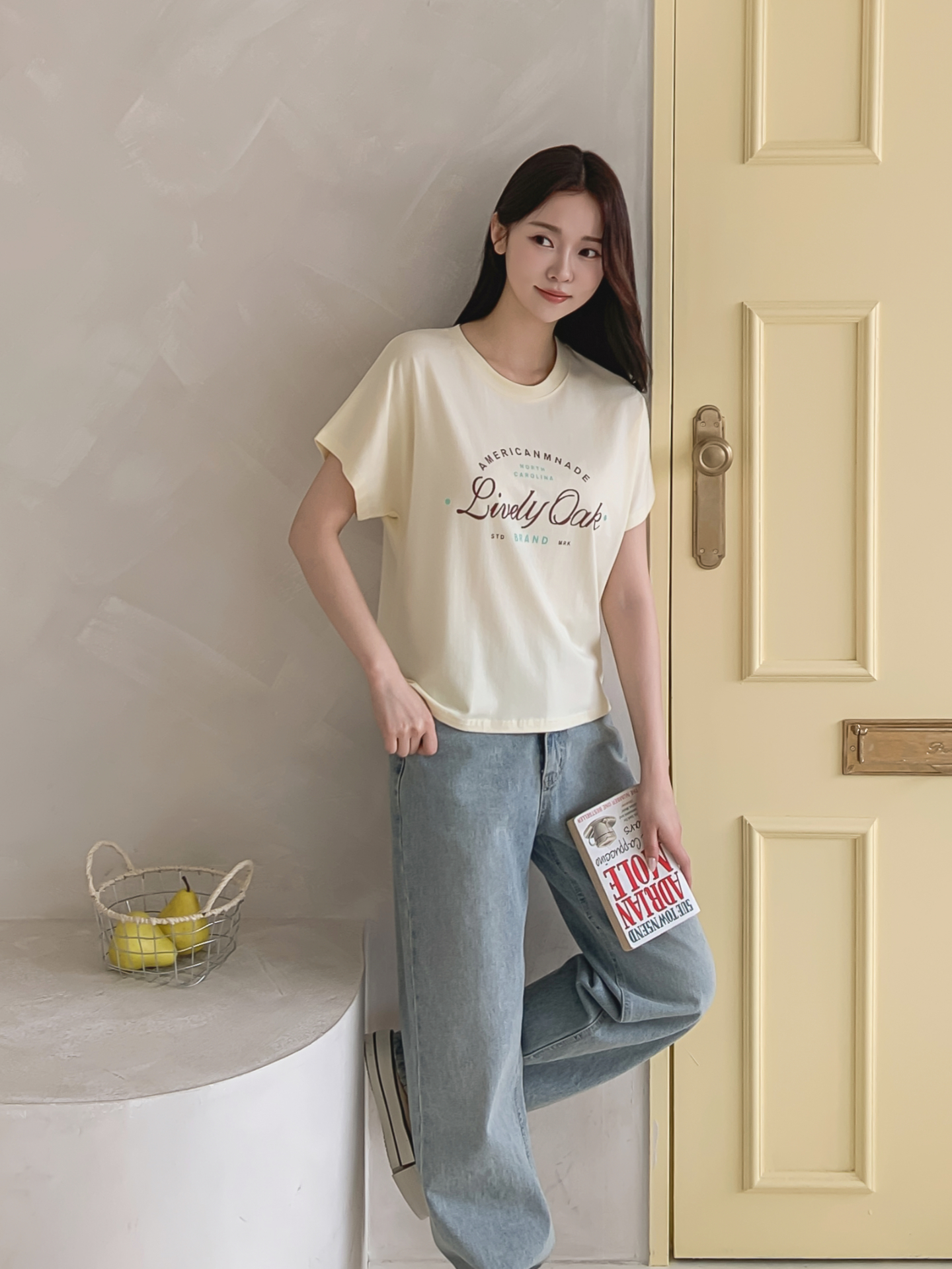 ラウンドネック半袖レタリングTシャツ | 詳細画像6
